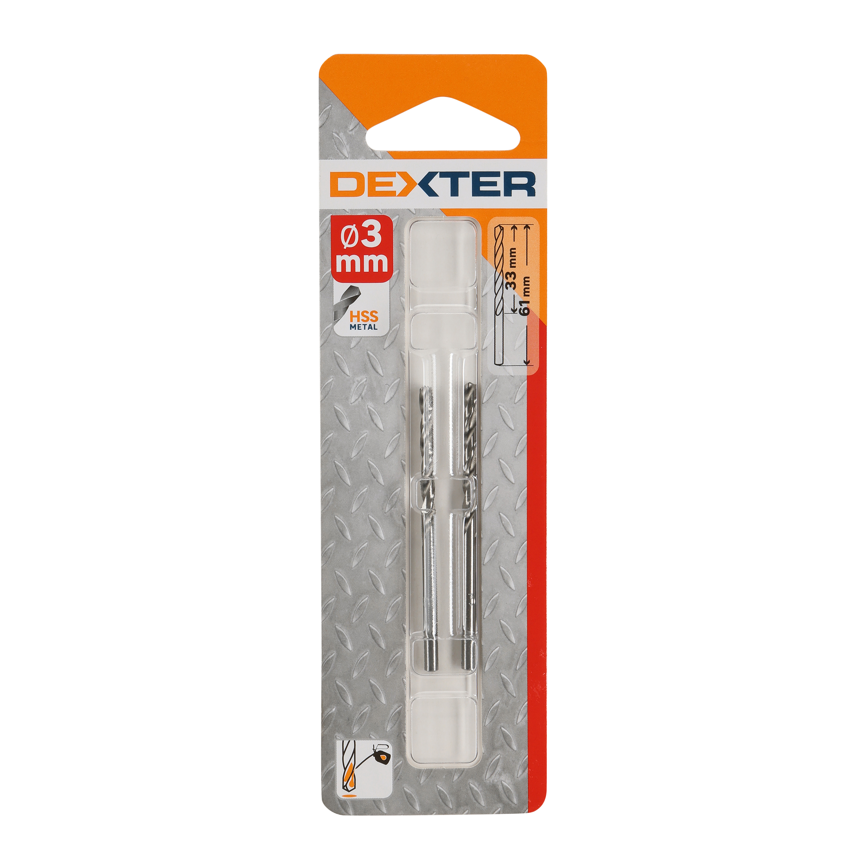 2 broca para metal ø 3 x l. 61 mm dexter