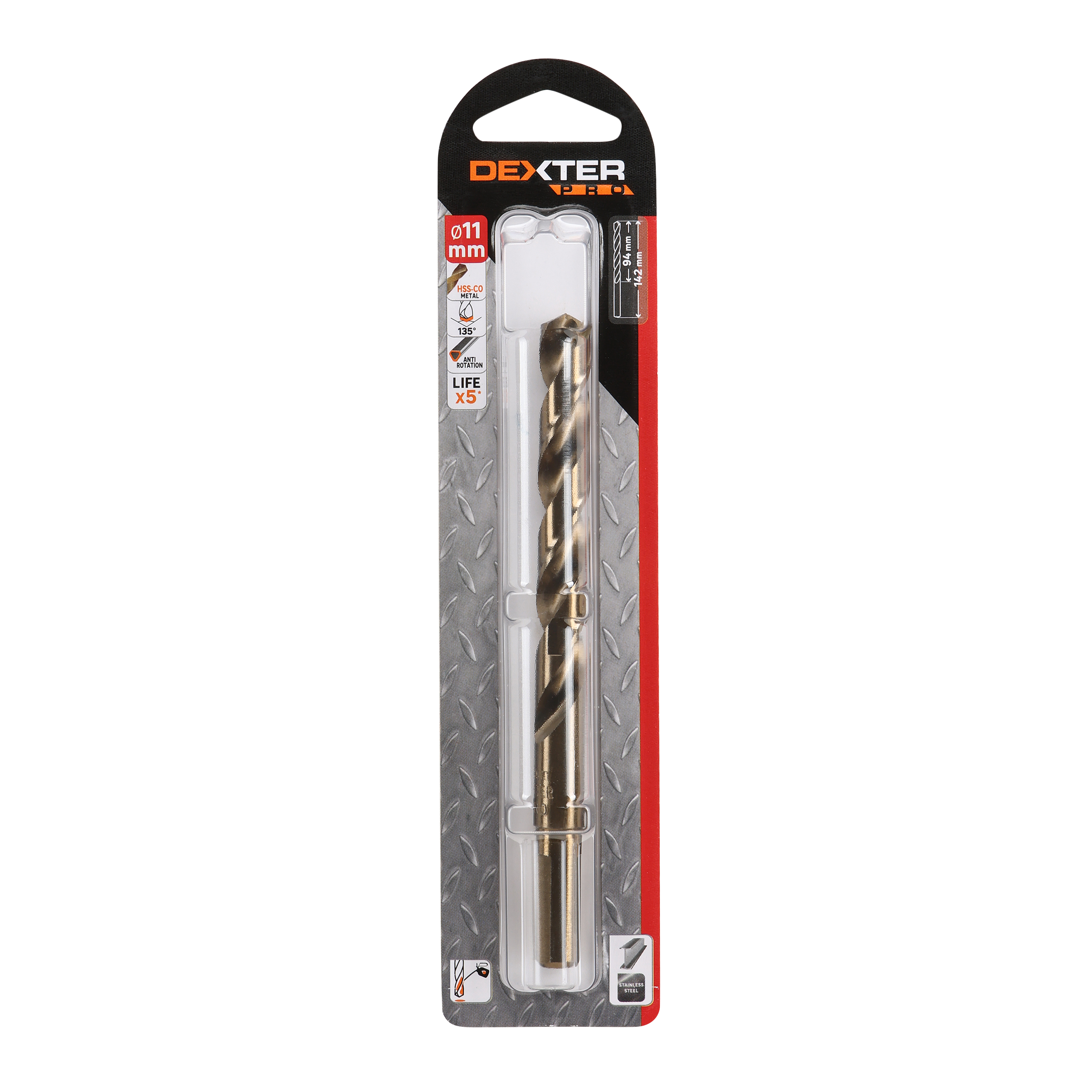 Wiertło do metalu HSS COBALT 11 / 142 mm DEXTER PRO - 3