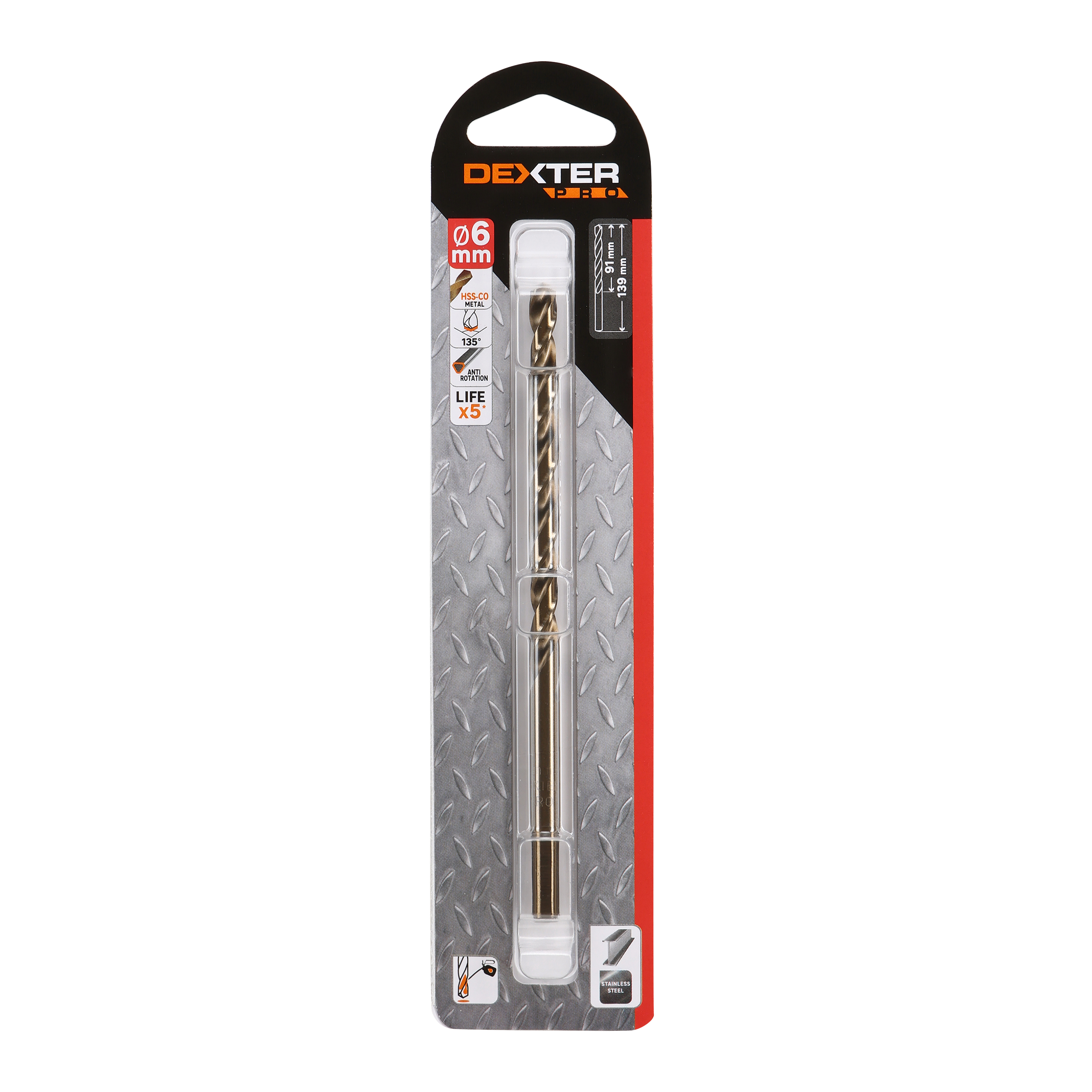 Wiertło do metalu HSS COBALT 6 / 139 mm DEXTER PRO - 2