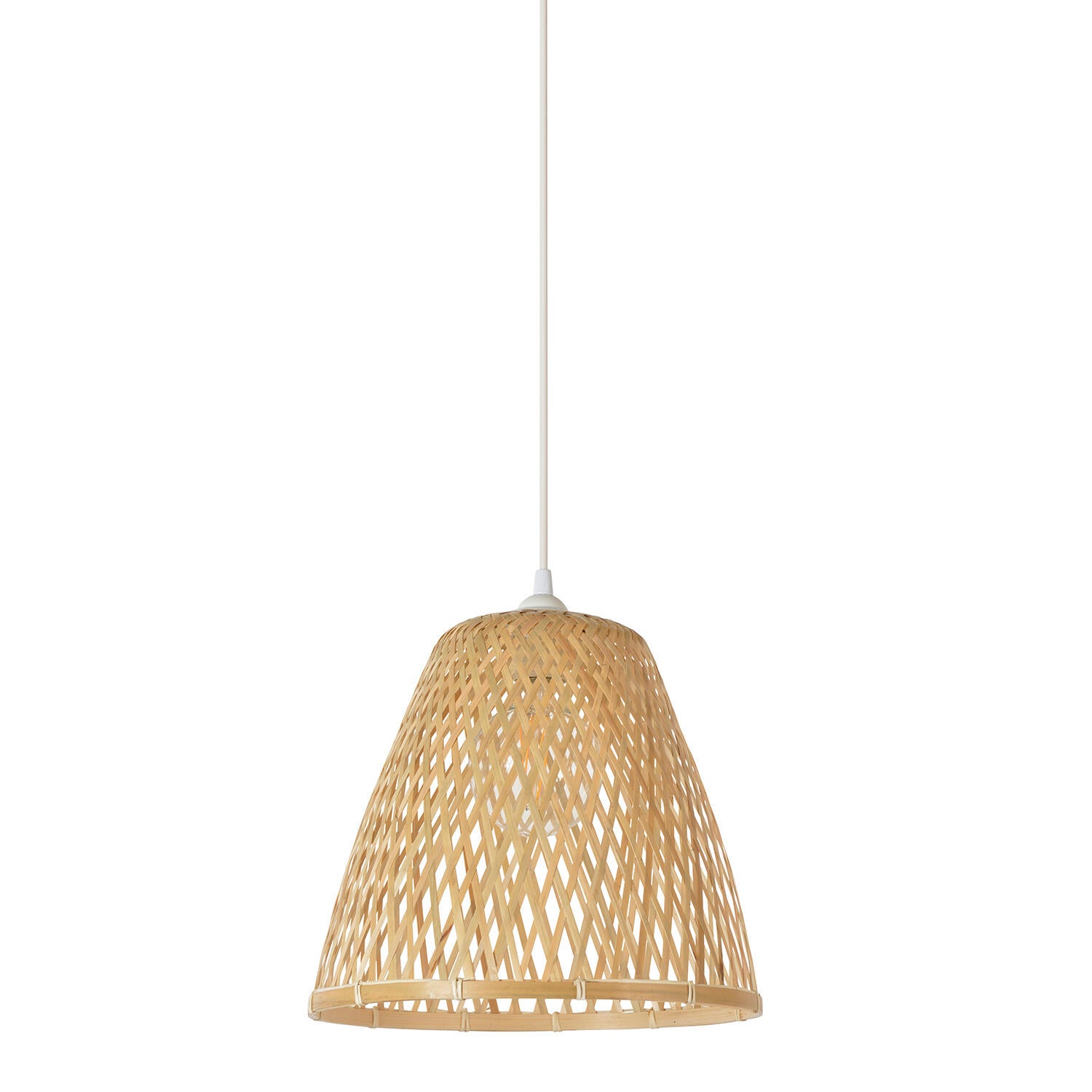 Lámpara de techo colgante de bambú marrón 1 luz E27 Kami 30 cm y altura regulable - 5