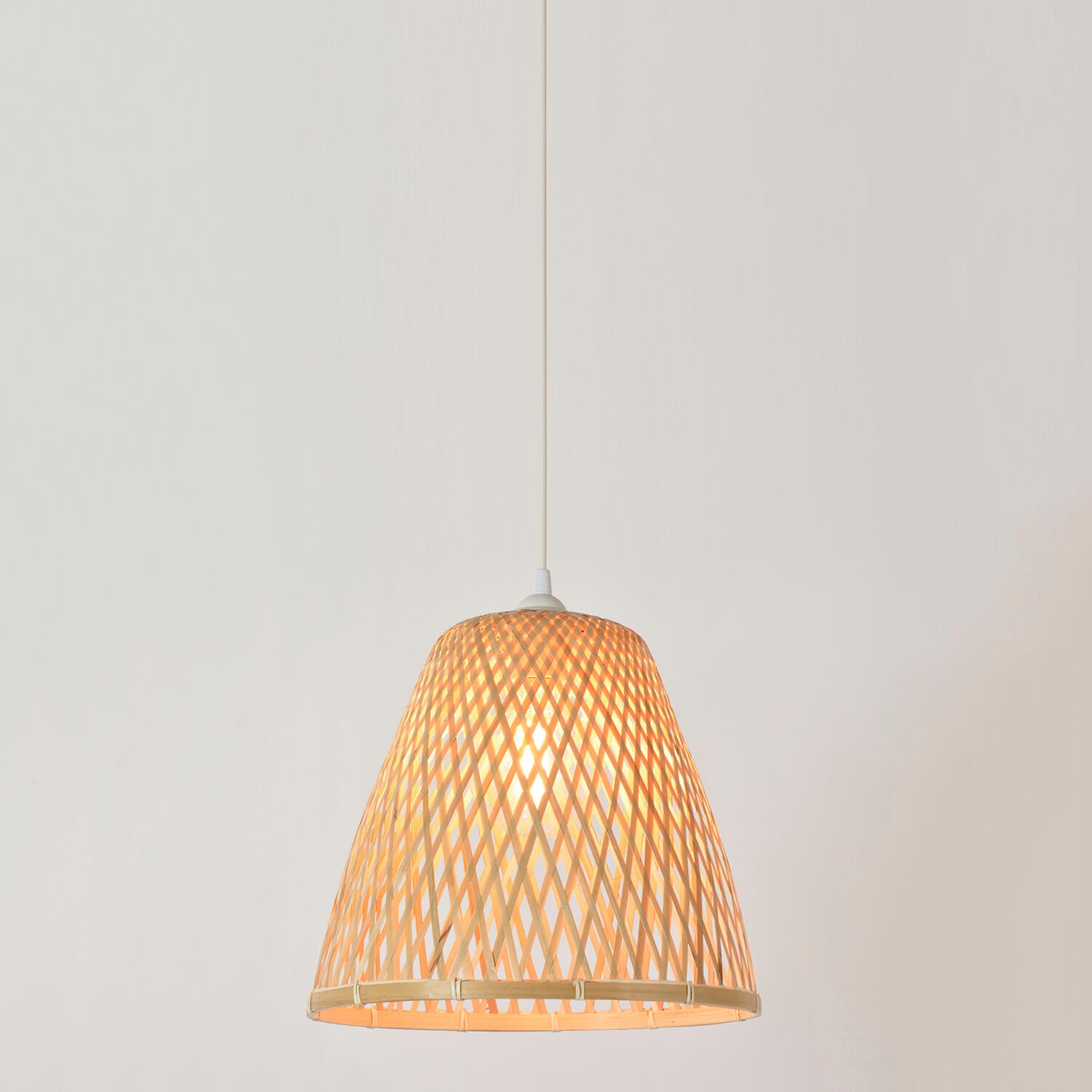 Lámpara de techo colgante de bambú marrón 1 luz E27 Kami 30 cm y altura regulable - 4