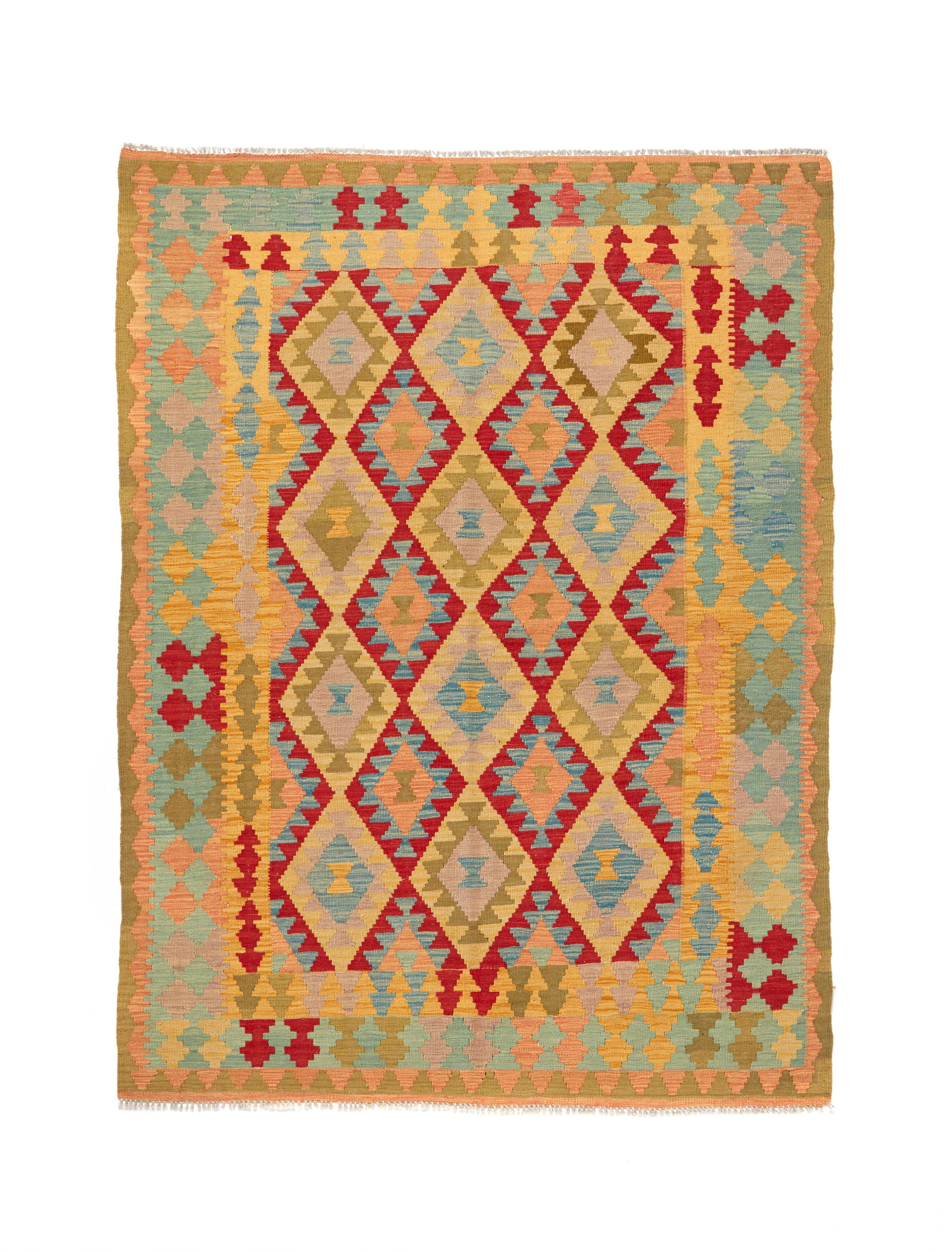 Alfombra lana tejido plano kilim herat 3 multicolor 150x200cm