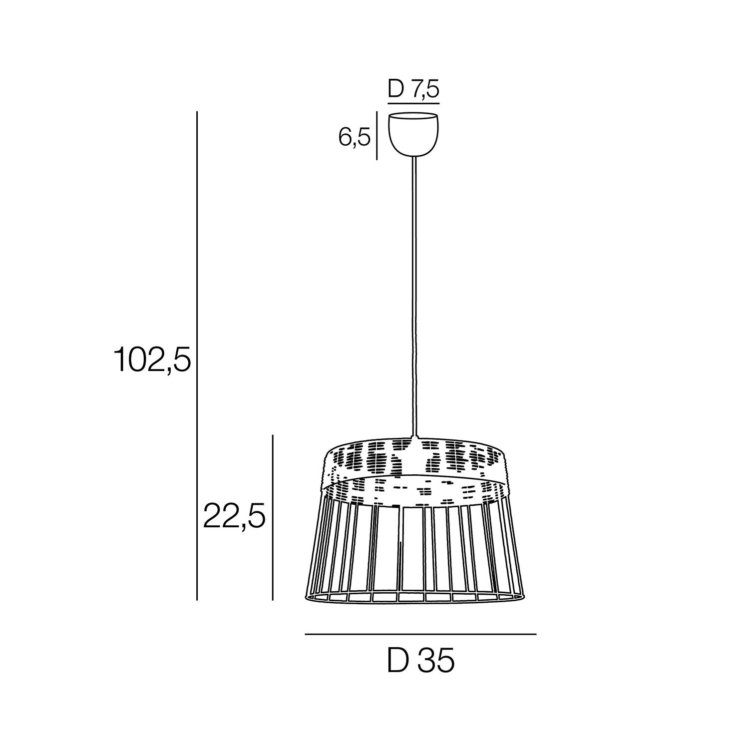 Suspension Indah acier / rotin, noir, Diam.35 cm, E27 - 6