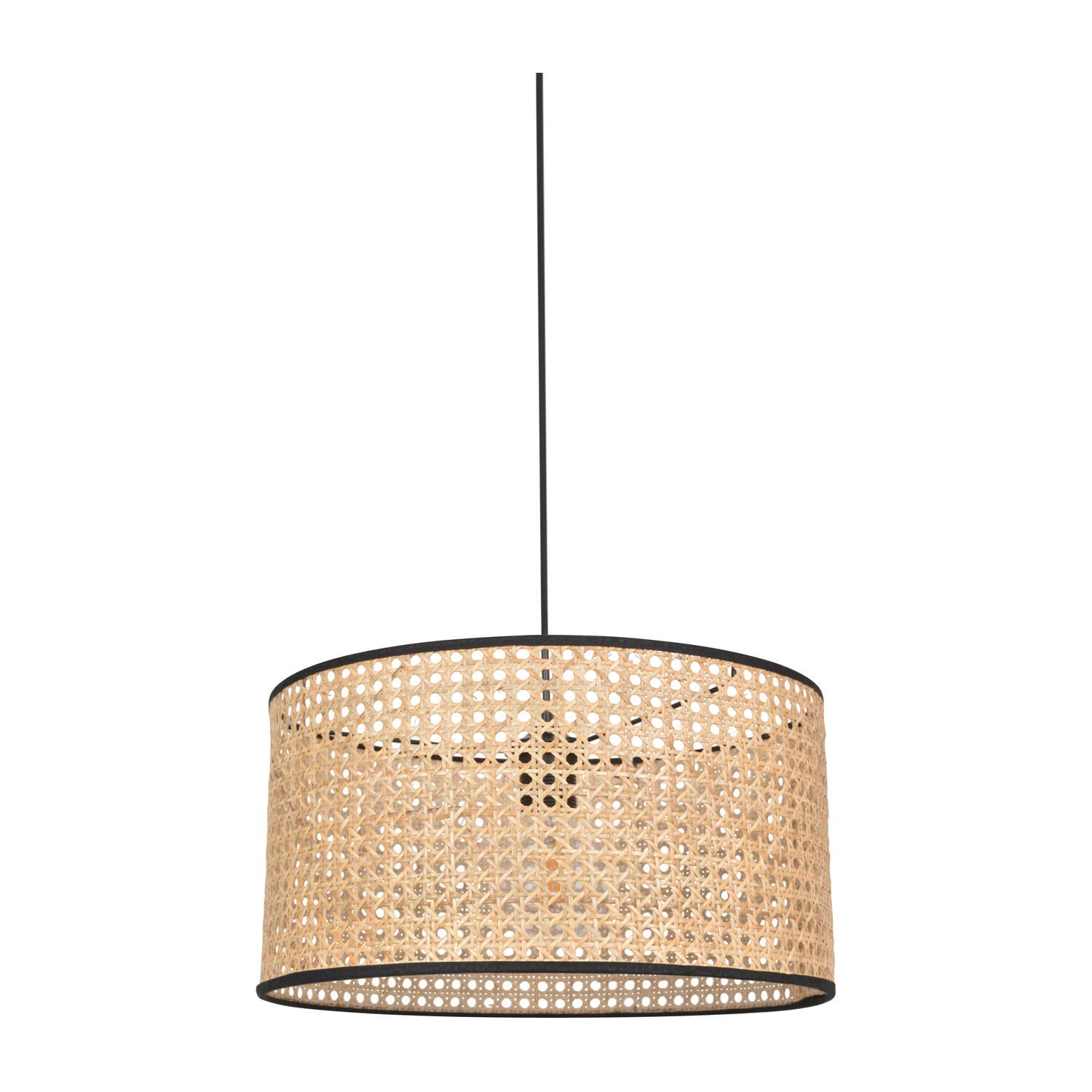 Suspension Cylindre rotin, beige, Diam.38 cm, E27 - 5