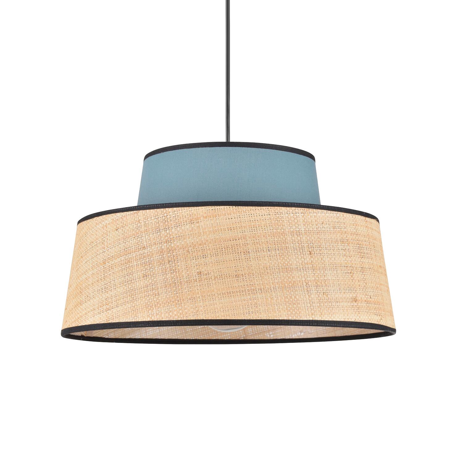 Suspension Mallorca raphia, bleu, Diam.38 cm, E27 - 4