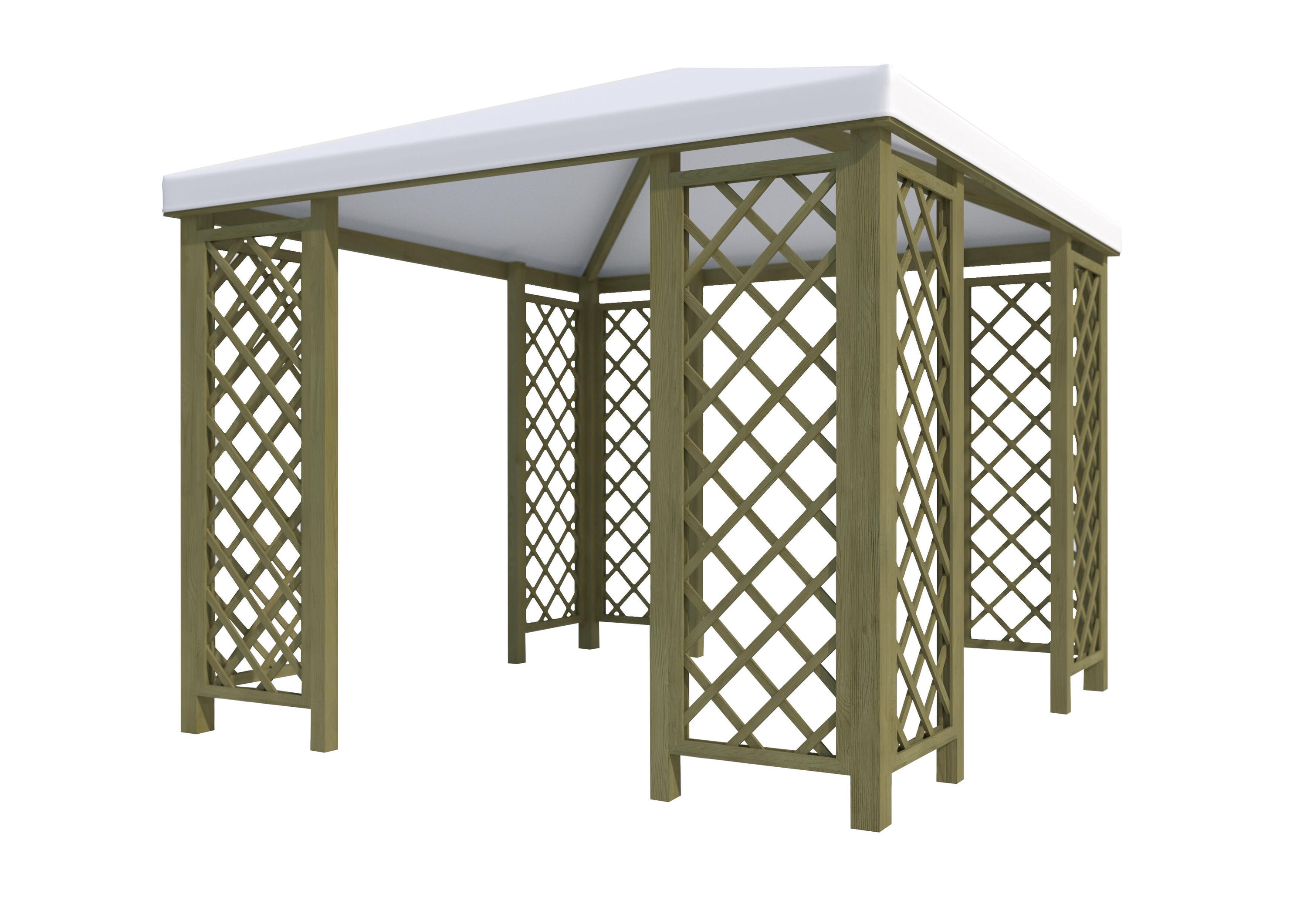 Gazebo Cherry in legno struttura naturale, copertura bianco L 400 x P ...