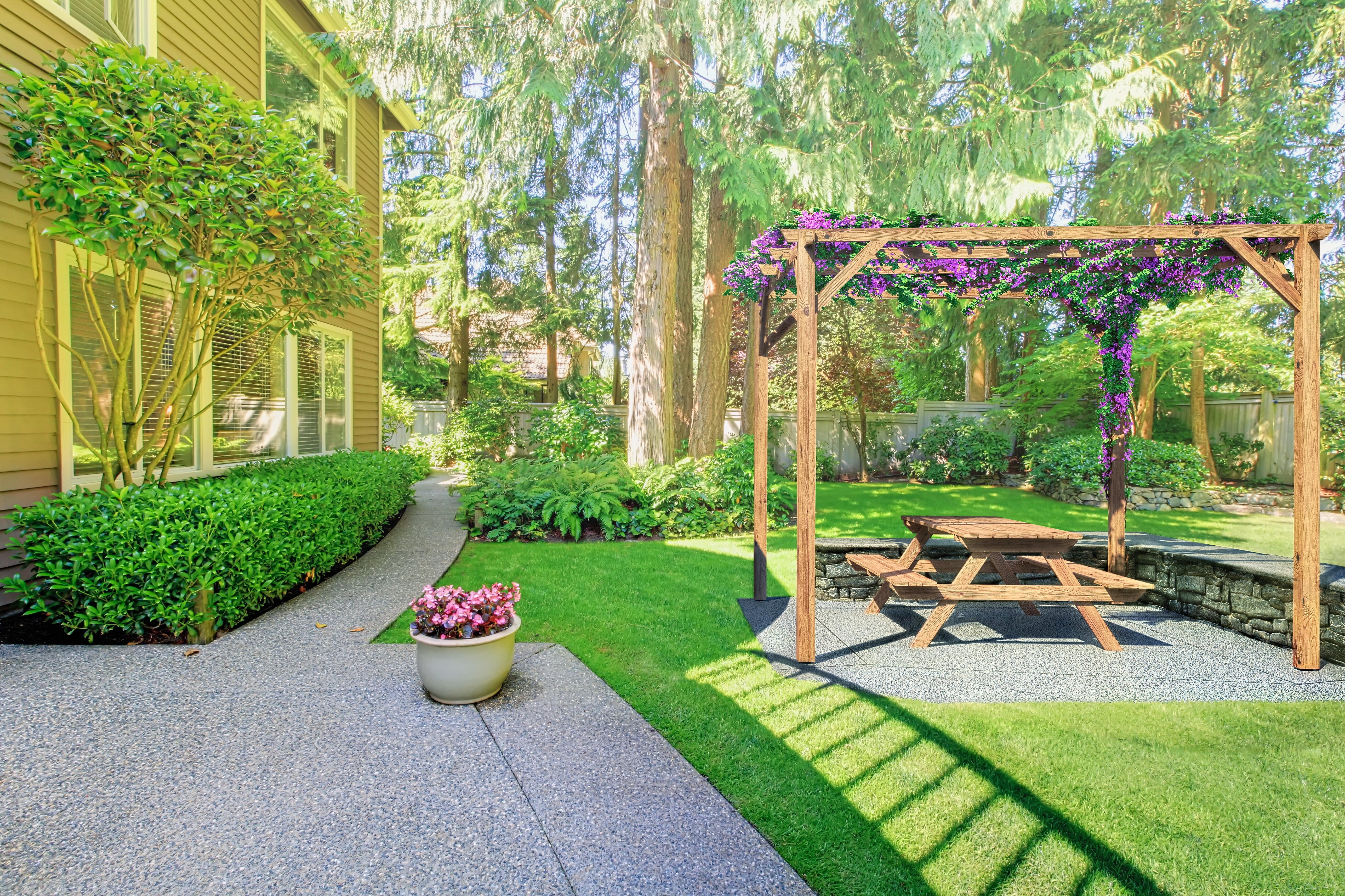 Pergola Singola Trave impregnata fsc in legno massello struttura naturale L 300 x P 300 x H 247 cm - 2