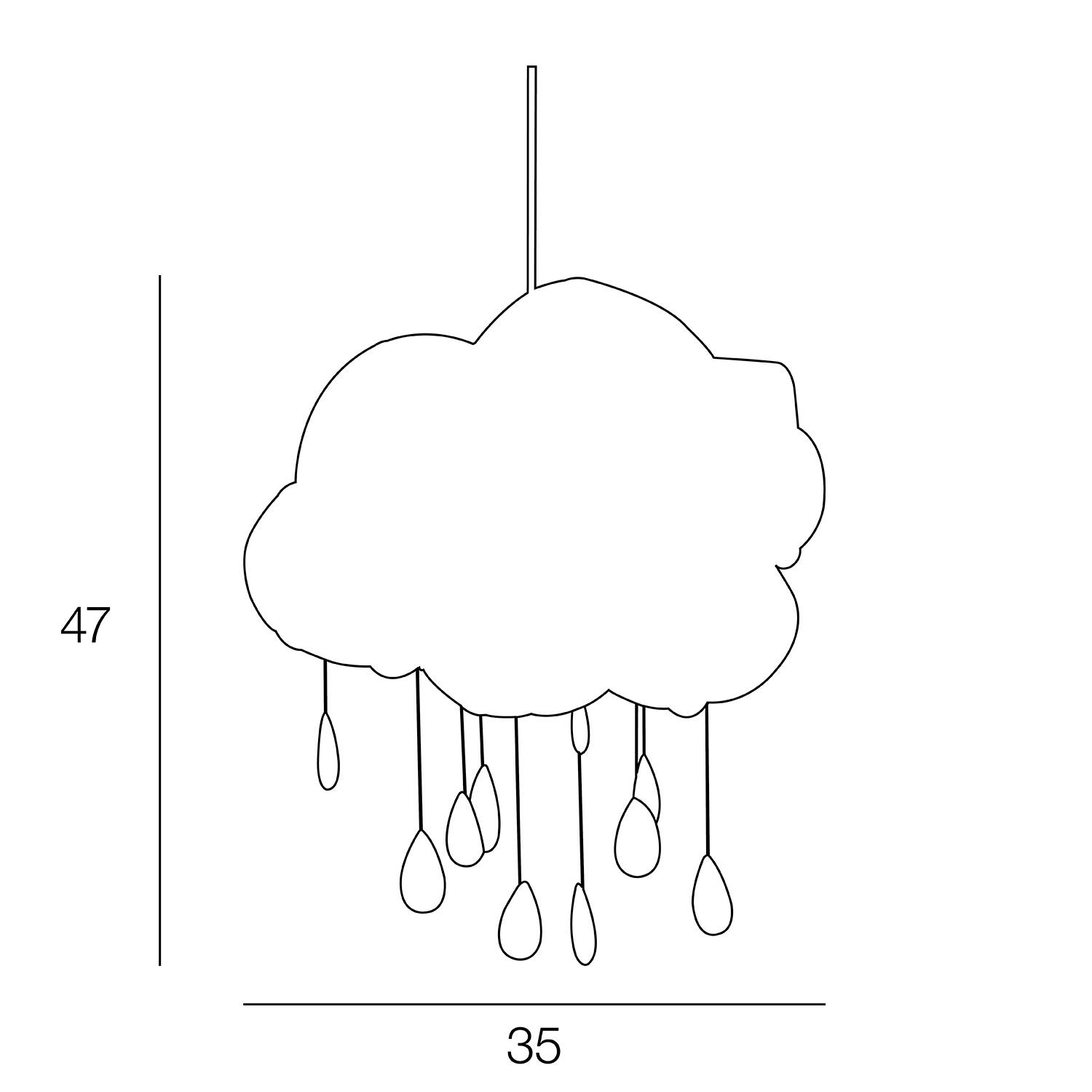 Suspension Cloud pvc, blanc, Diam.35 cm, E27 - 5