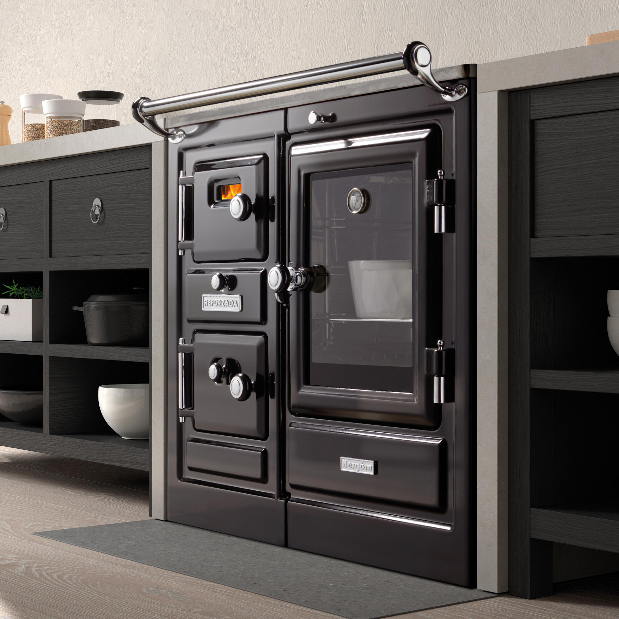 Cocina de leña hergom saja 7/90 cc de 10.4 kw