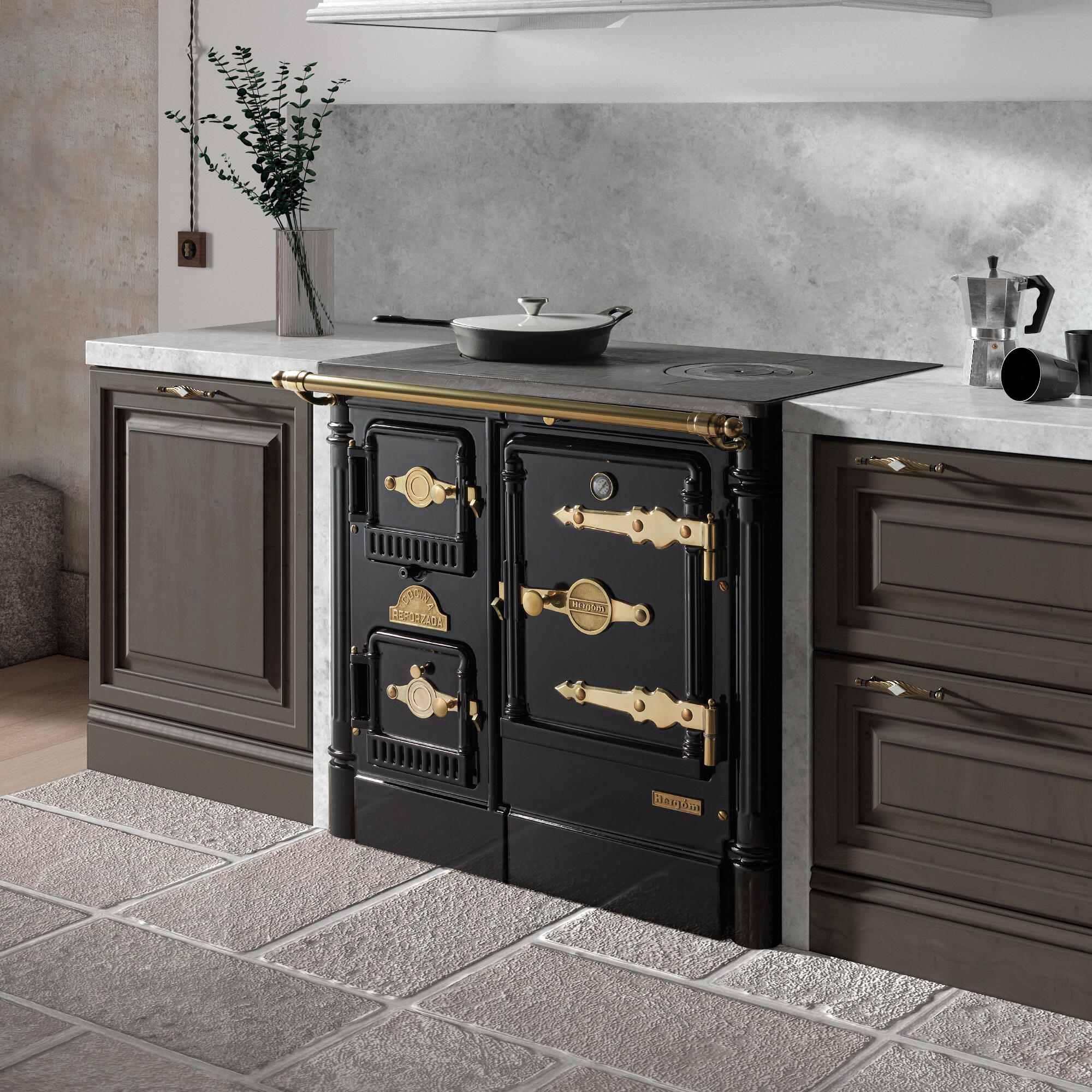 Cocina de leña hergom l-07/90 ch de 8 kw