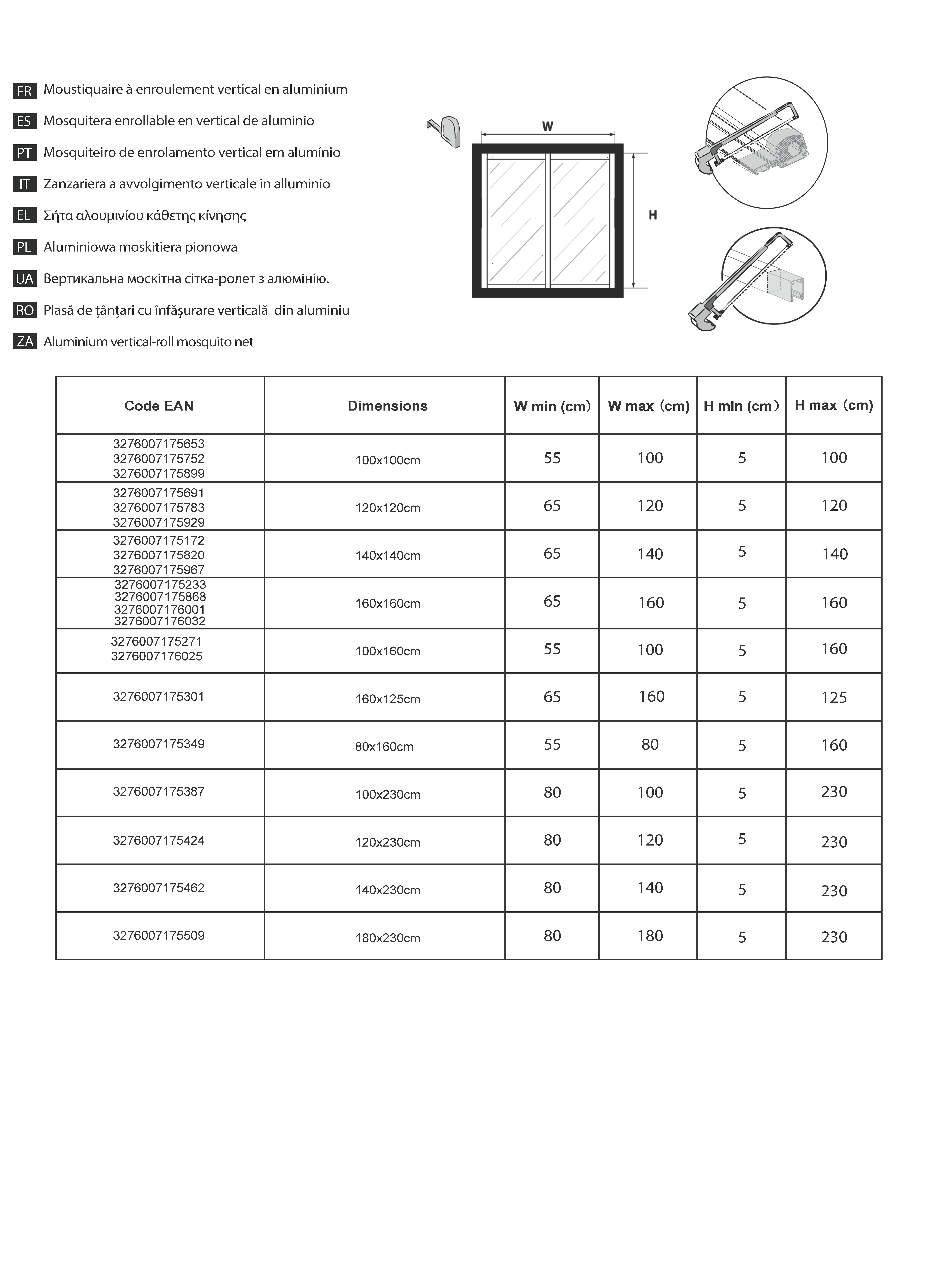 Rede mosquiteira rolante para janela Isoxa 100X100 cm branco - 10