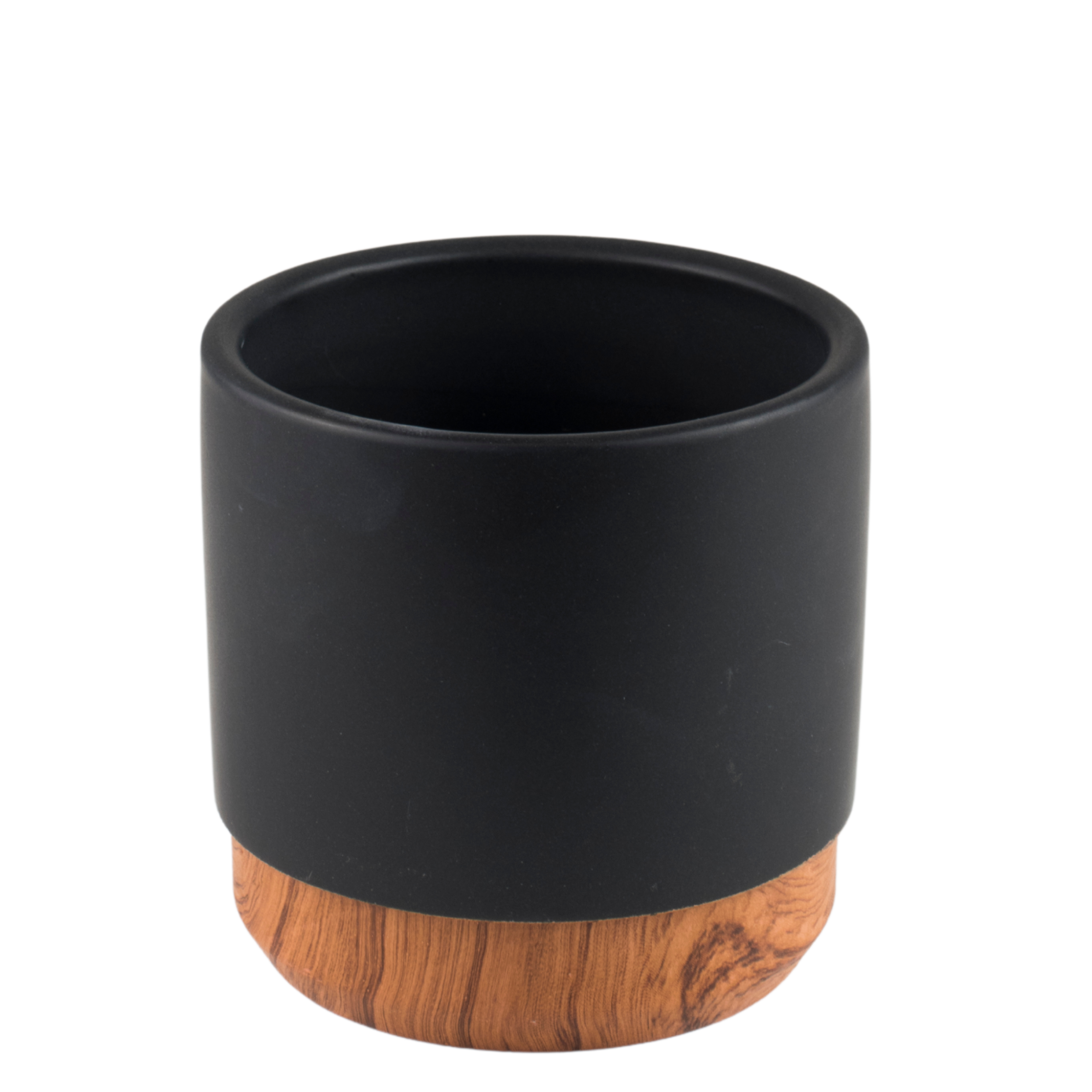 Osłonka doniczki ceramiczna Madera 10cm brązowo-czarna
