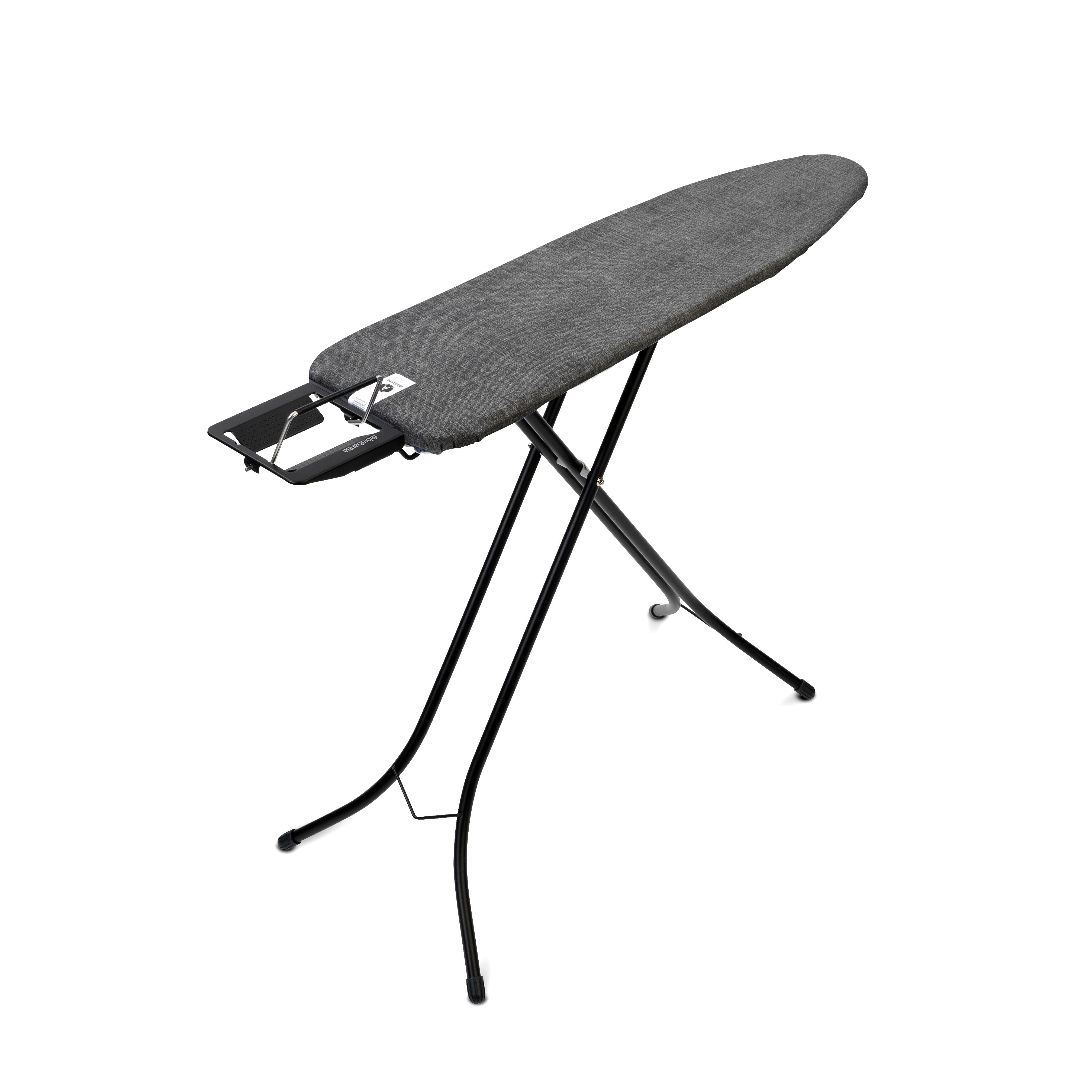Table à Repasser Kipit Bambou 1443FL – Pliante, Noir Et Tissu Bambou – 89x89 Cm