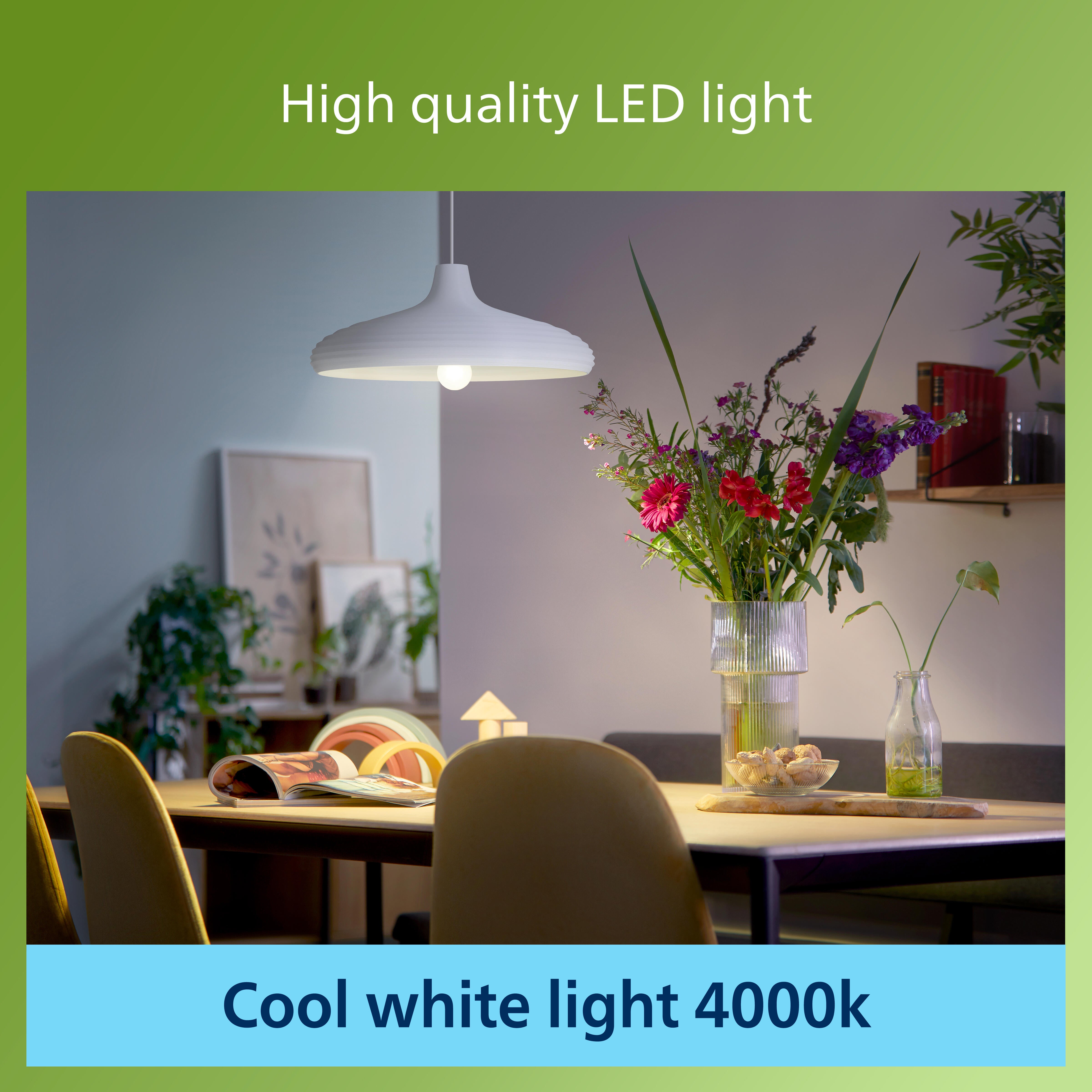 Lampadina LED, E27 goccia, trasparente, luce naturale, 4W= 840 LM (equiv 60 W), classe energetica A, PHILIPS - 5