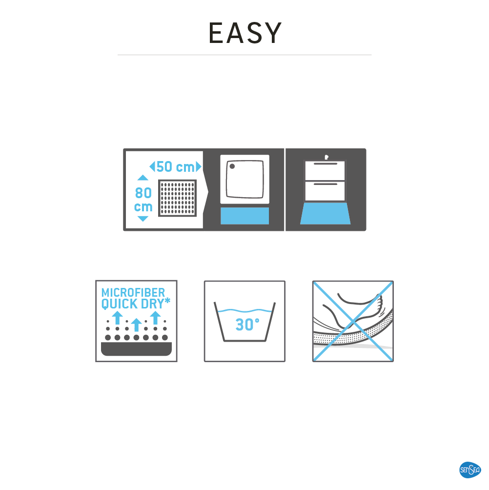 Tapis de bain l.50.0 x L.80.0 cm lava 3 Easy SENSEA - 6