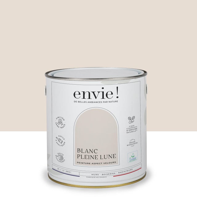 Peinture mur, boiserie blanc pleine lune velours ENVIE Biosourcée 2L