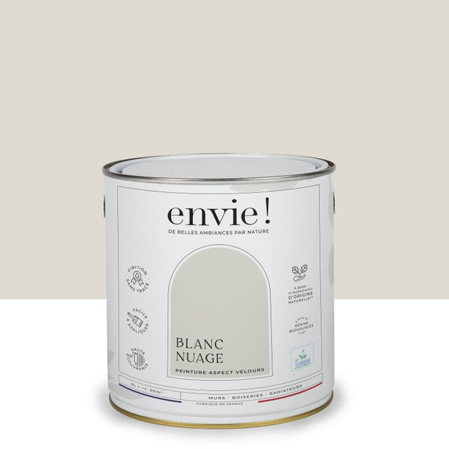 Peinture mur, boiserie blanc nuage velours ENVIE Biosourcée 2L