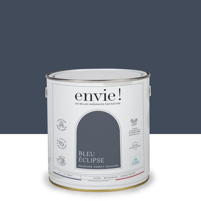 Peinture mur, boiserie bleu eclipse velours ENVIE Biosourcée 2L