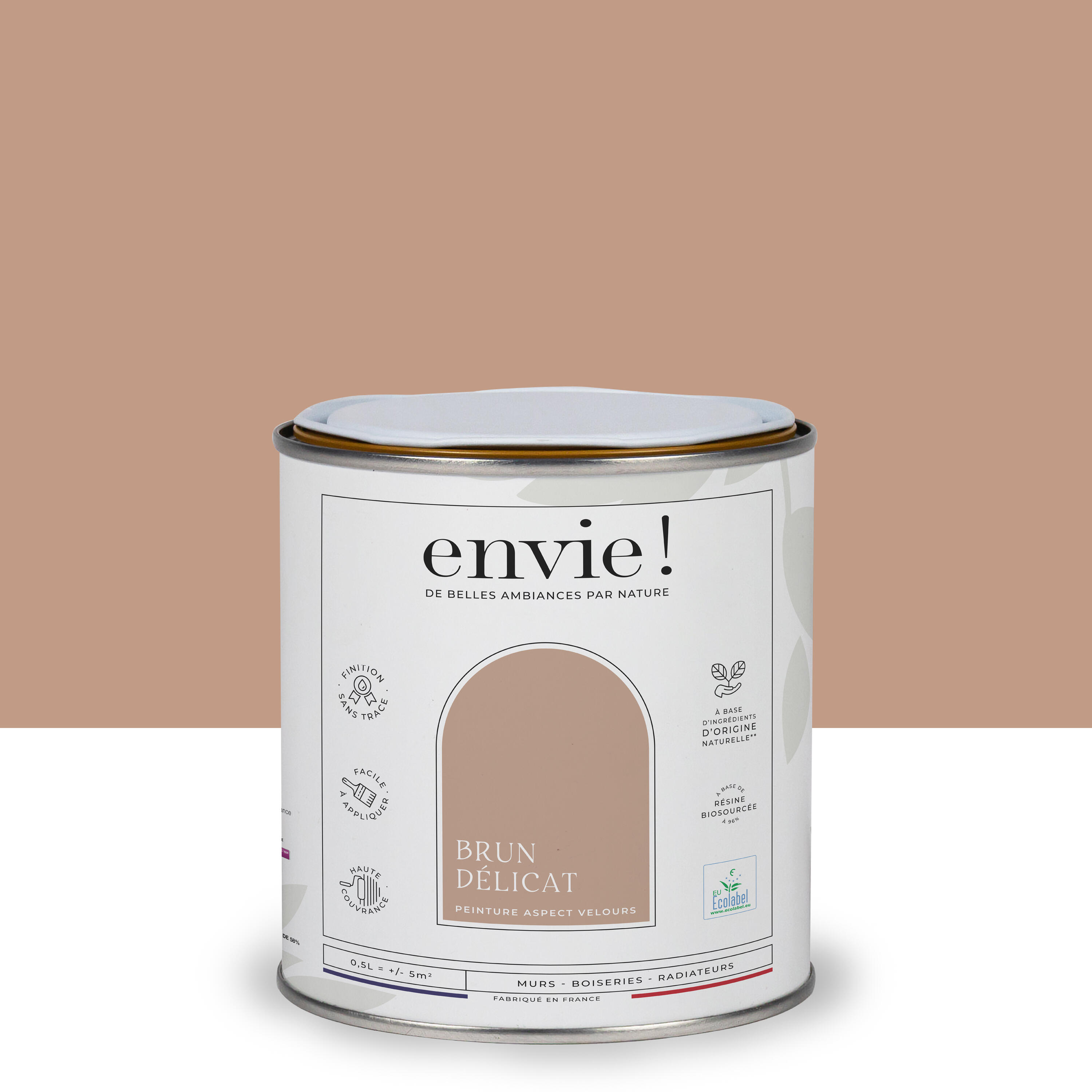 Peinture mur, boiserie brun delicat velours ENVIE Biosourcée 0.5L — free download