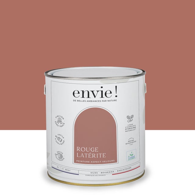 Peinture mur, boiserie rouge laterite velours ENVIE Biosourcée 2L