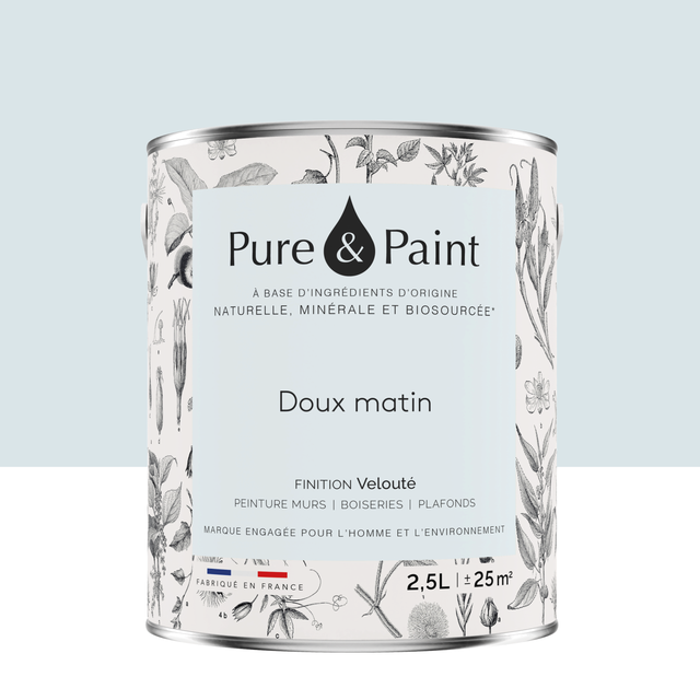 Peinture mur, boiserie doux matin velours PURE & PAINT , 2.5L