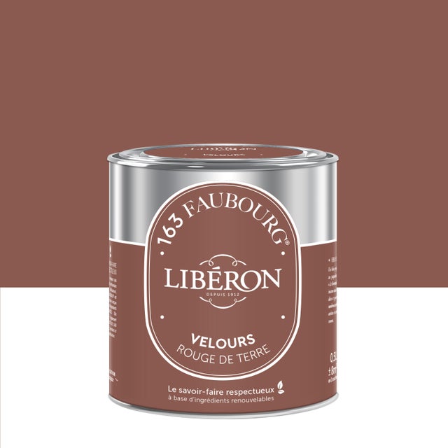 Peinture mur, boiserie rouge de terre velours LIBÉRON 163 faubourg 0.5L