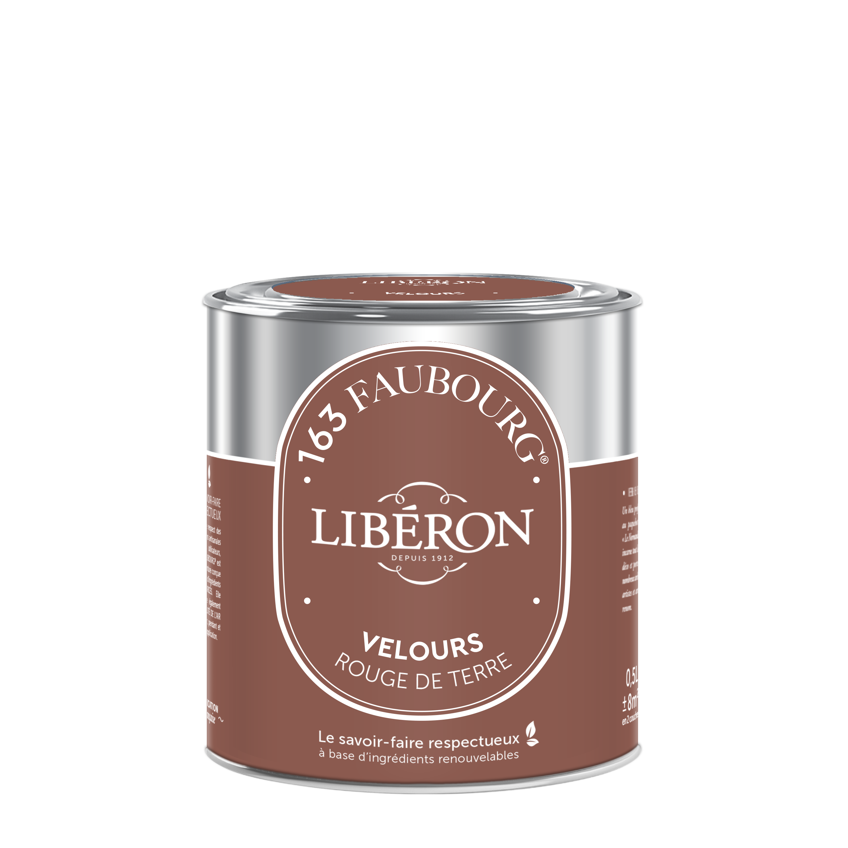 Peinture mur, boiserie rouge de terre velours LIBÉRON 163 faubourg 0.5L - 5