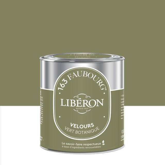 Peinture mur, boiserie vert botanique velours LIBÉRON 163 faubourg 0.5L