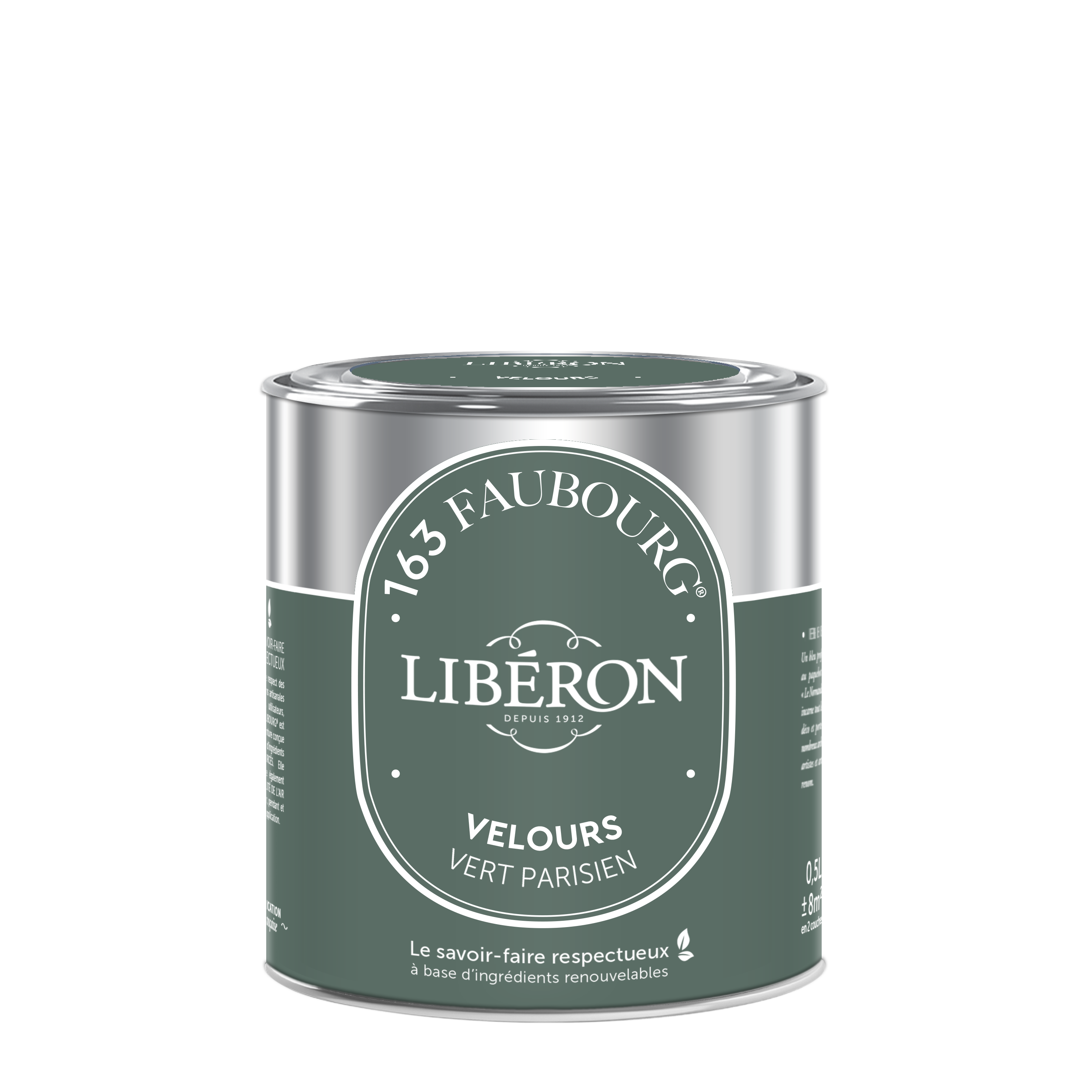 Peinture mur, boiserie vert parisien velours LIBÉRON 163 faubourg 0.5L - 4