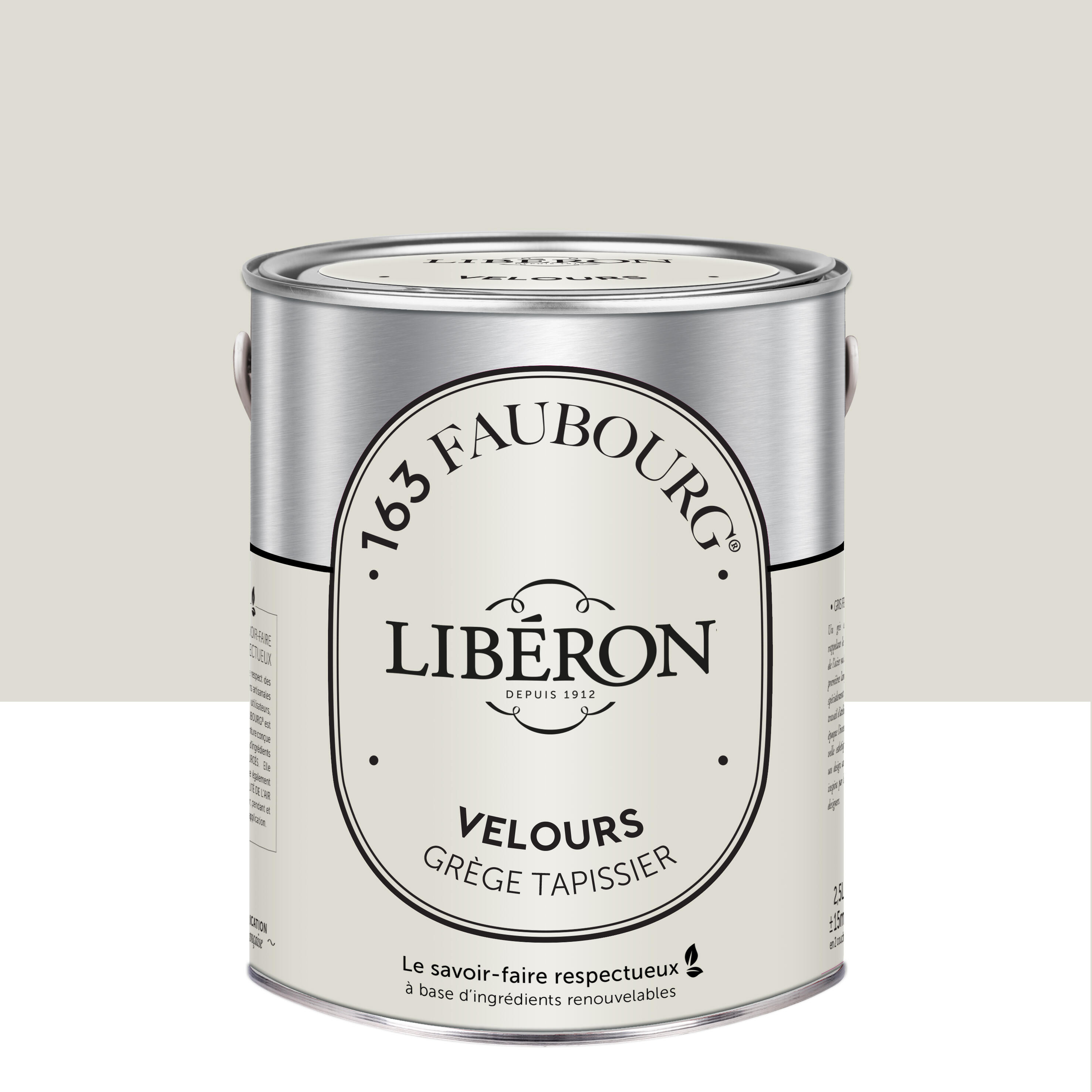 Peinture mur, boiserie grège tapissier velours LIBÉRON 163 faubourg 2.5L | Leroy Merlin