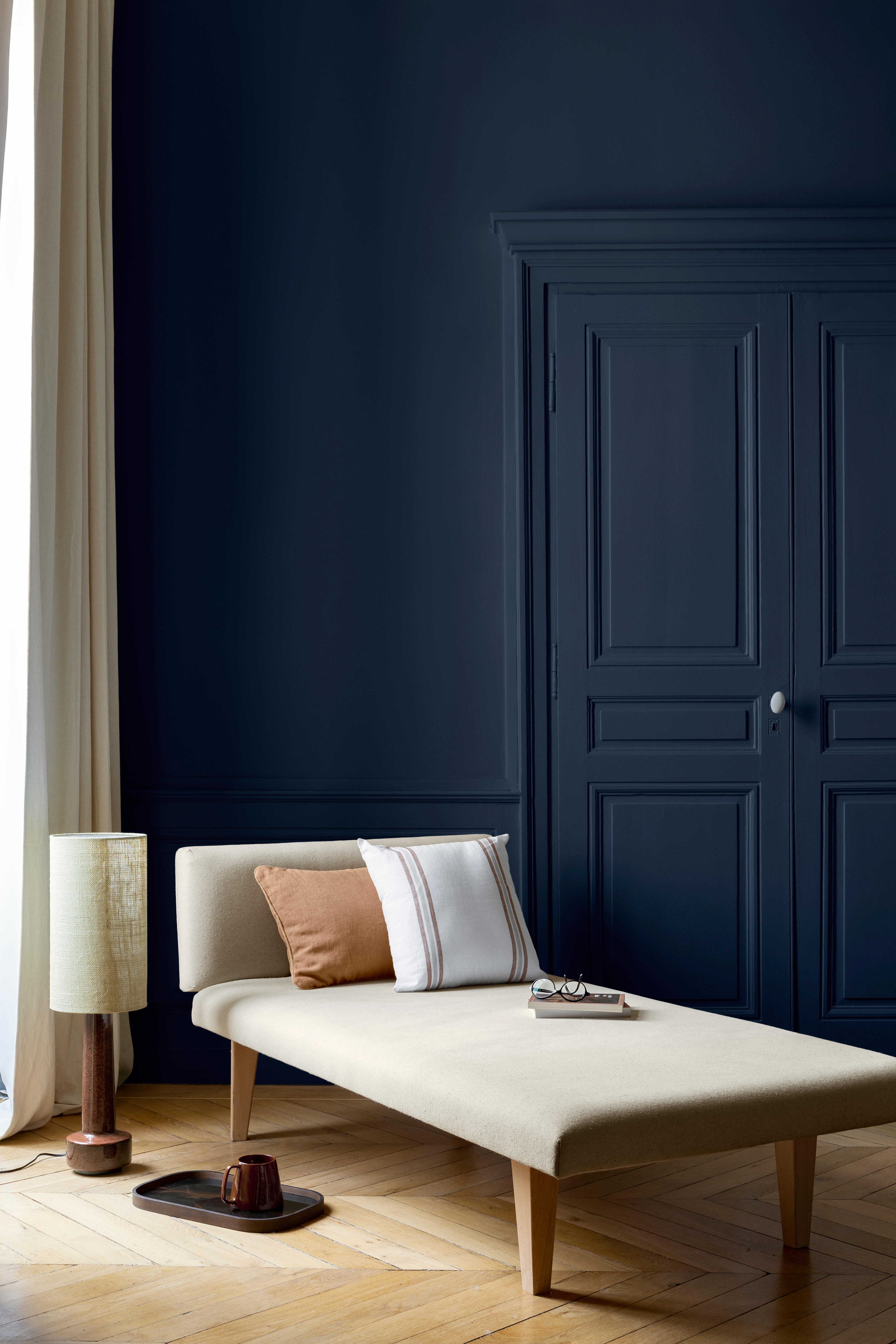 Peinture mur, boiserie bleu maritime velours LIBÉRON 163 faubourg 2.5L - 3