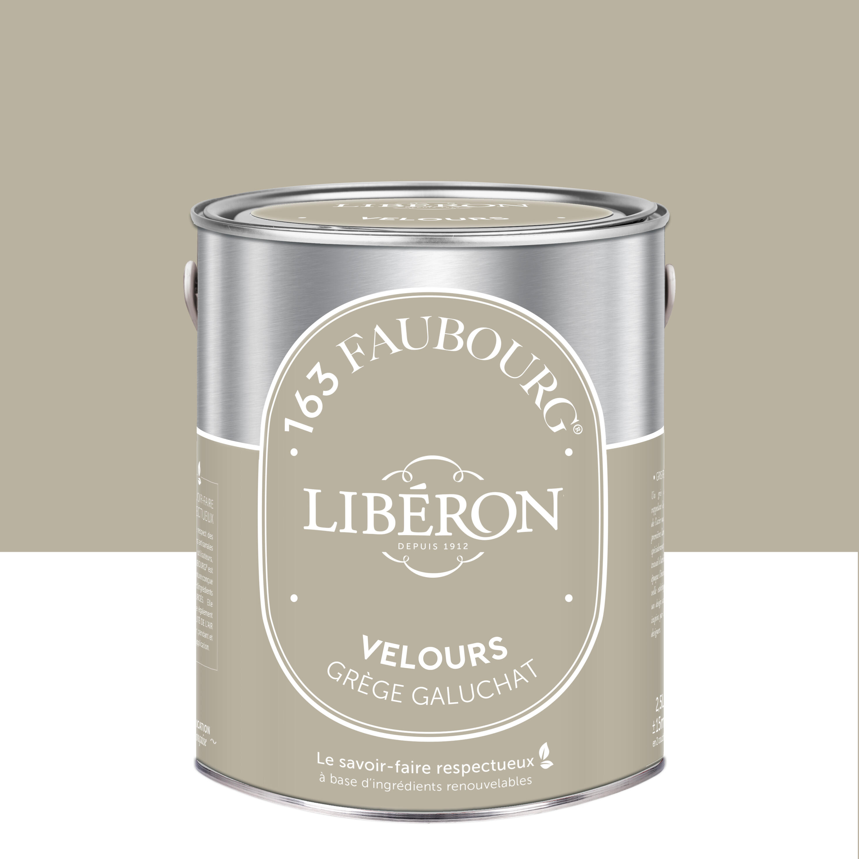 Peinture mur, boiserie grège galuchat velours LIBÉRON 163 faubourg 2.5L | Leroy Merlin