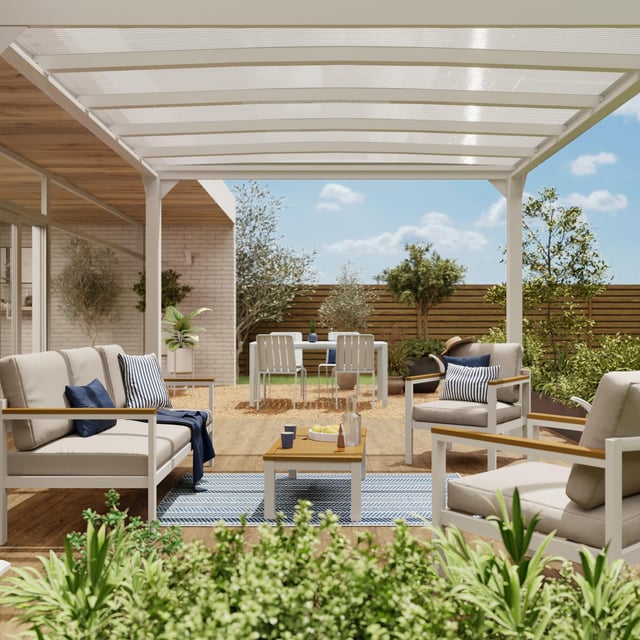Pergola Borea in alluminio struttura bianco L 300 x P 300 x H 231 cm