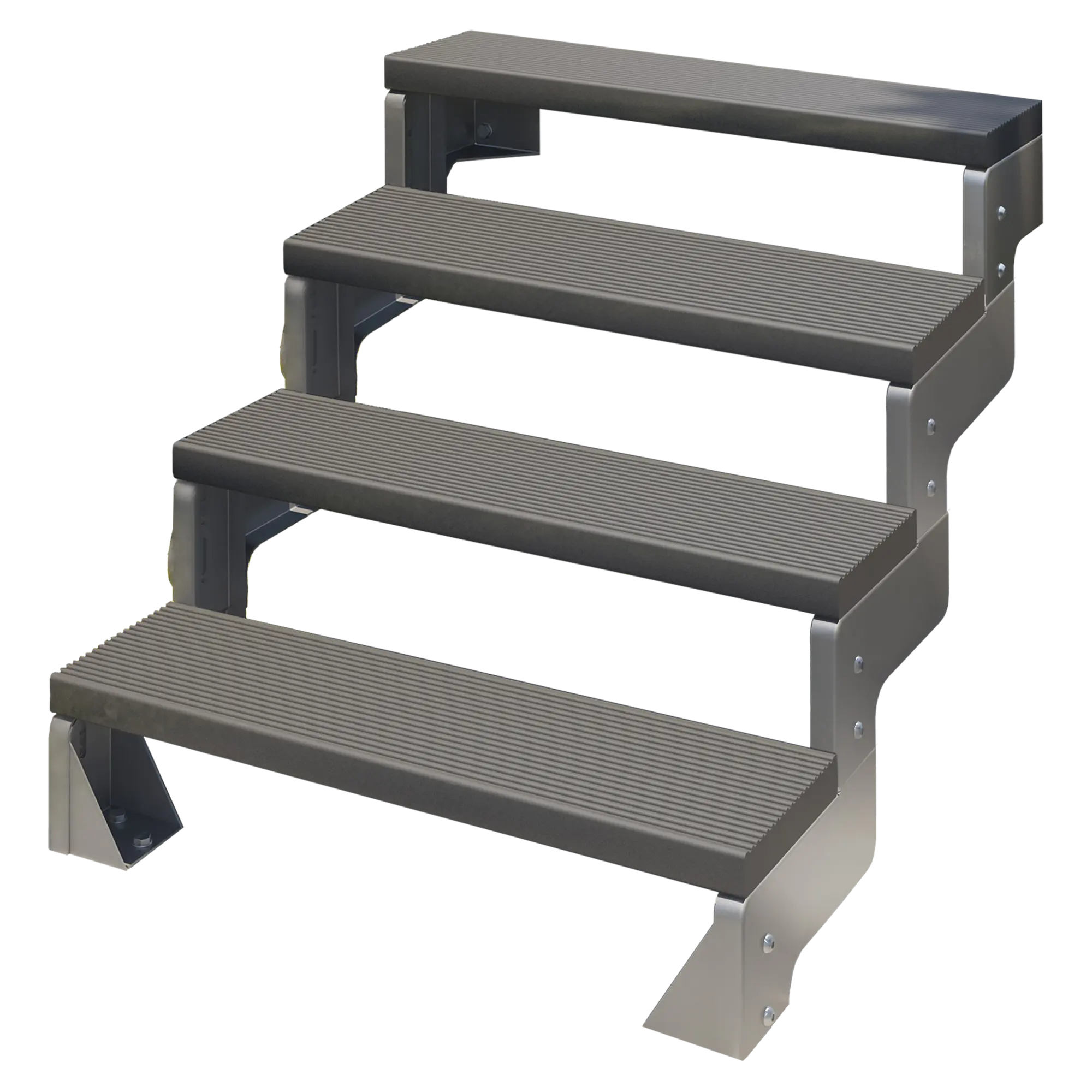 Schody modułowe zewnętrzne proste 4 stopnie Trimax atracytowe Gardentop Dolle