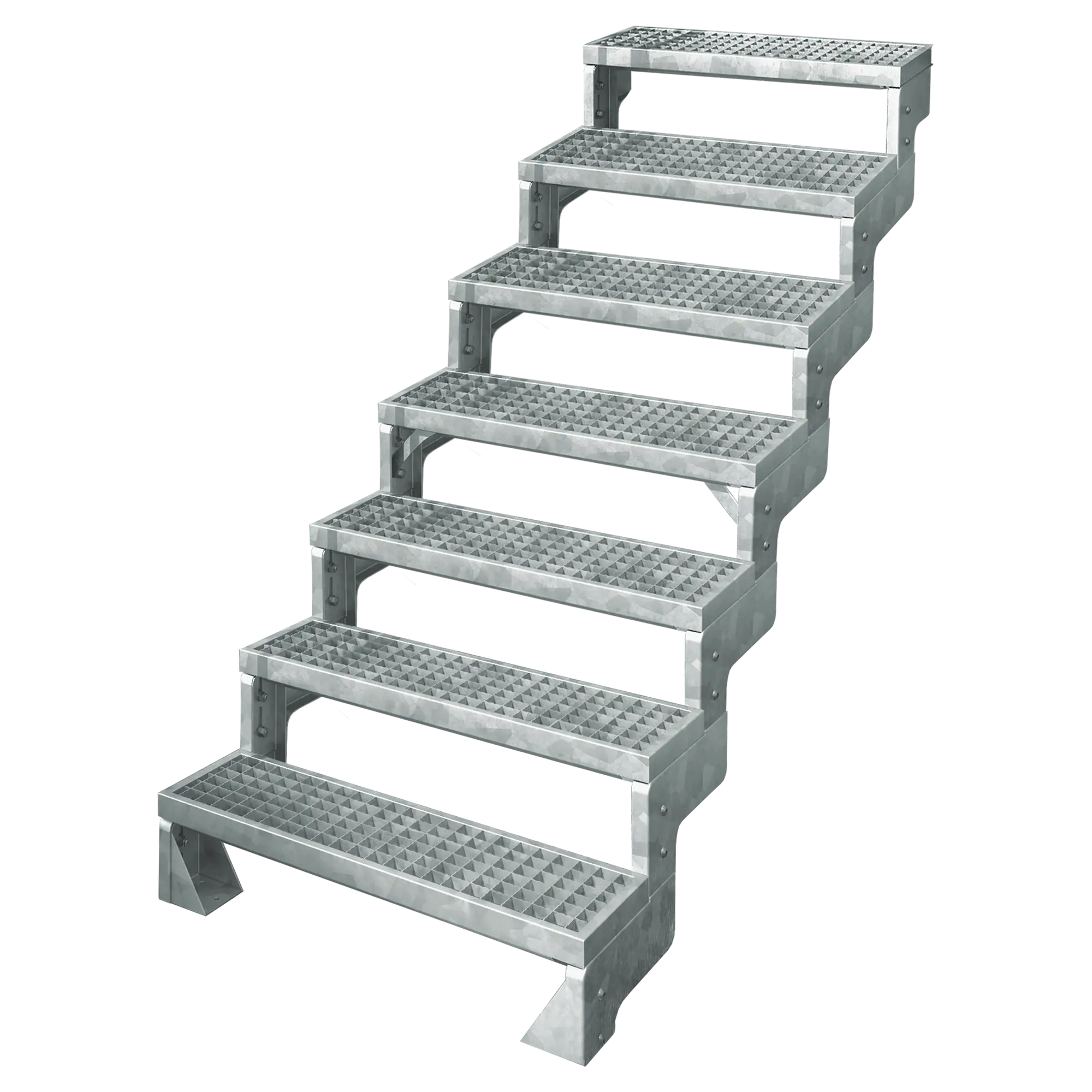 Schody modułowe zewnętrzne proste 7 stopni krata metalowa Gardentop Dolle