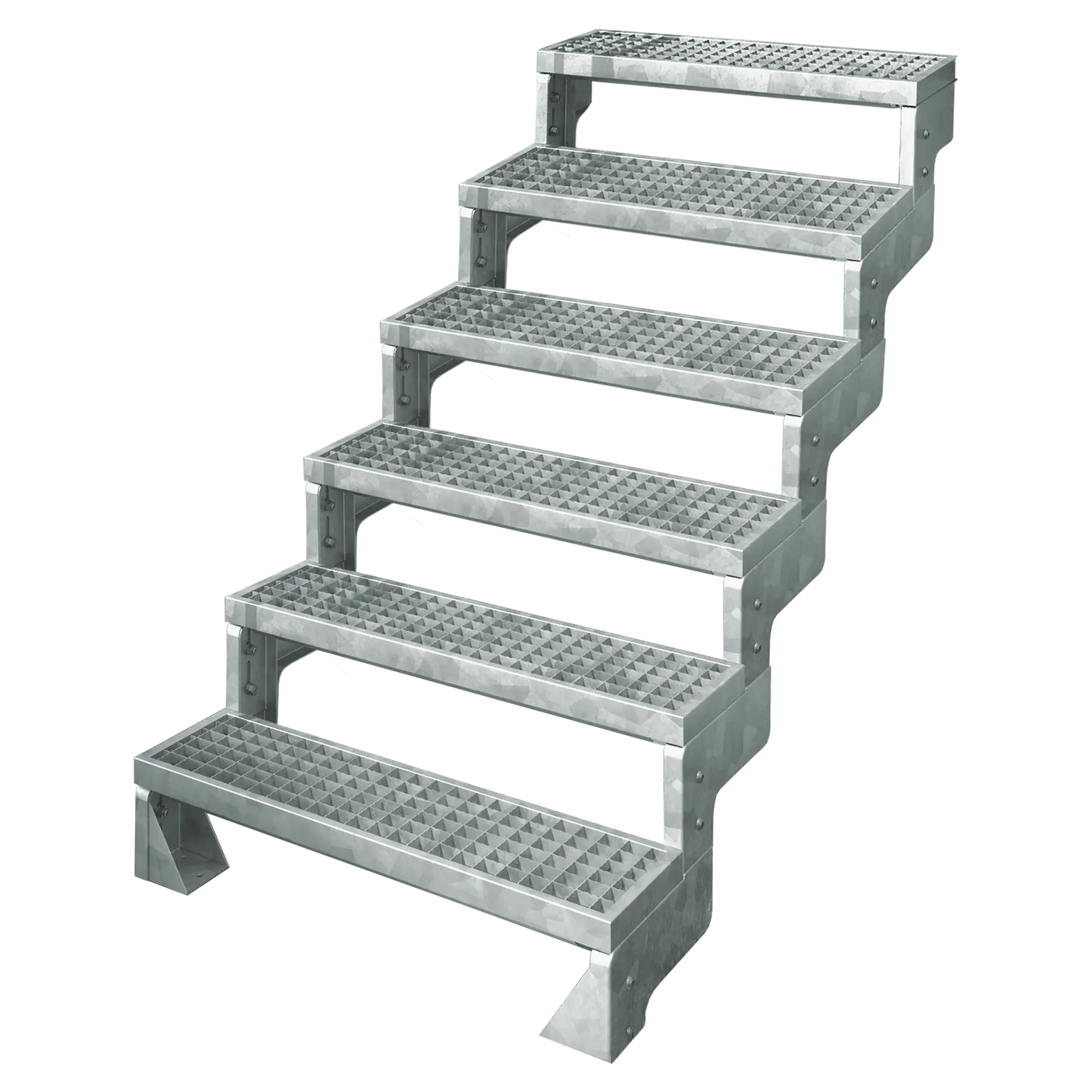 Schody modułowe zewnętrzne proste 6 stopni krata metalowa Gardentop Dolle