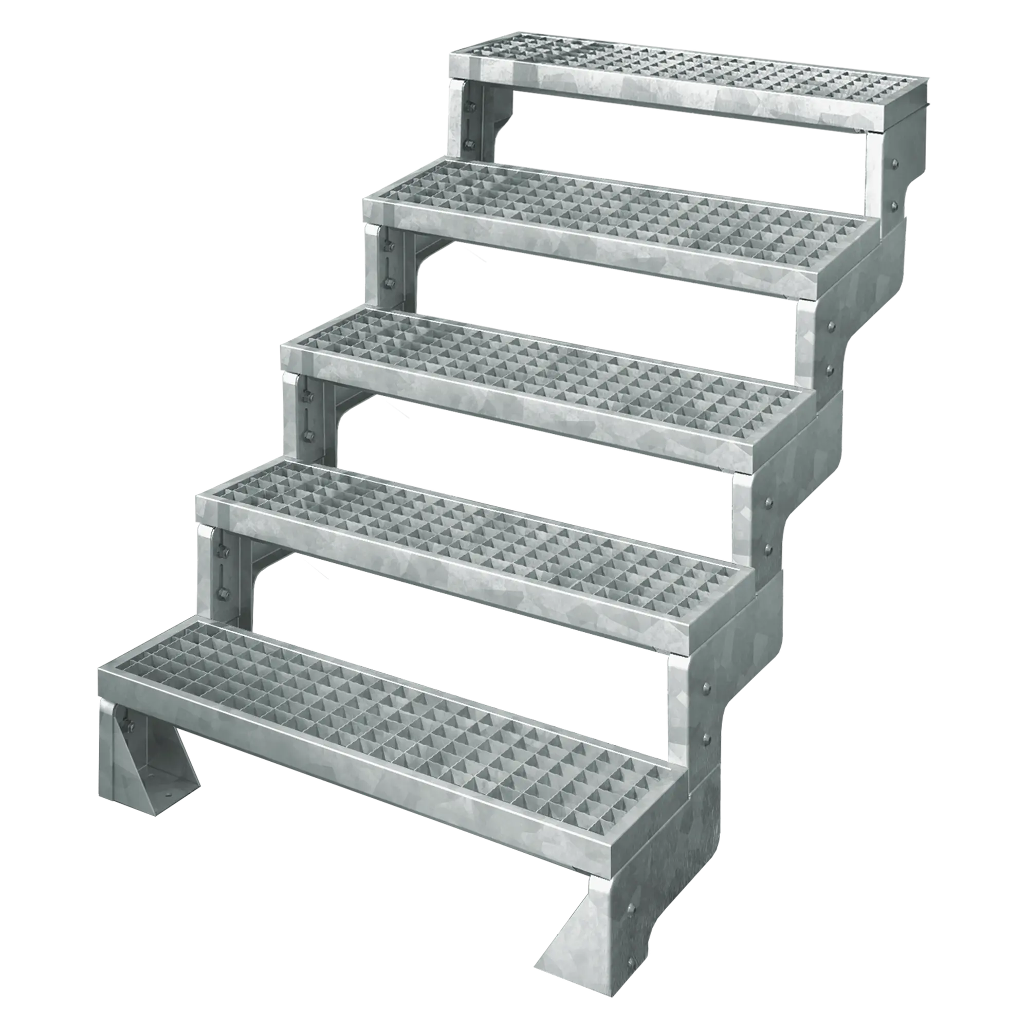 Schody modułowe zewnętrzne proste 5 stopni krata metalowa Gardentop Dolle