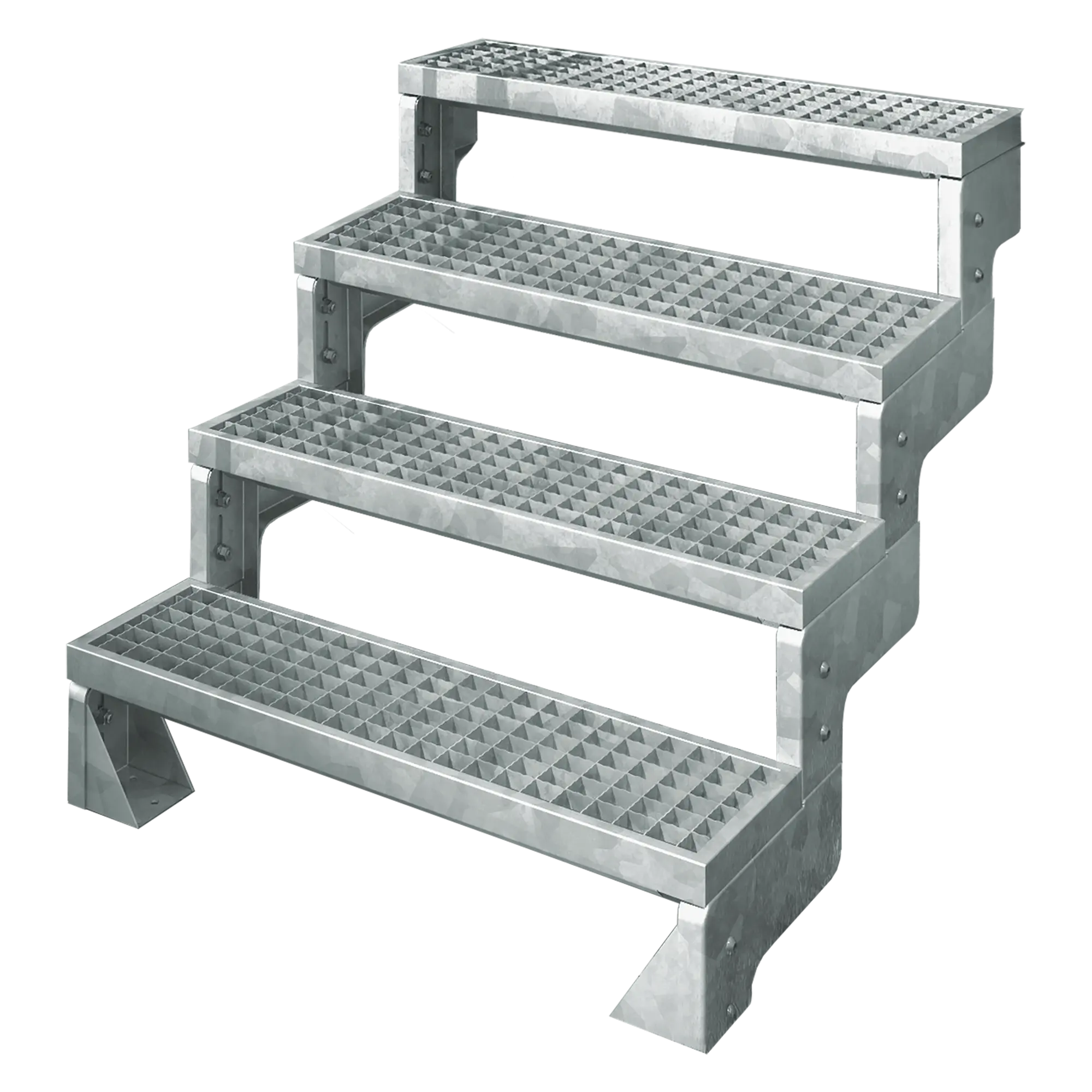 Schody modułowe zewnętrzne proste 4 stopnie krata metalowa Gardentop Dolle