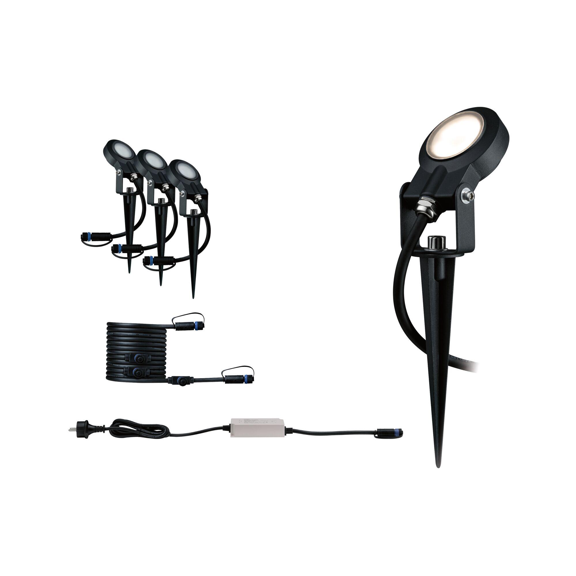 Kit 3 spots à piquer extérieur Sting Plug&Shine IP67 3000K 3x520lm, PAULMANN - 9