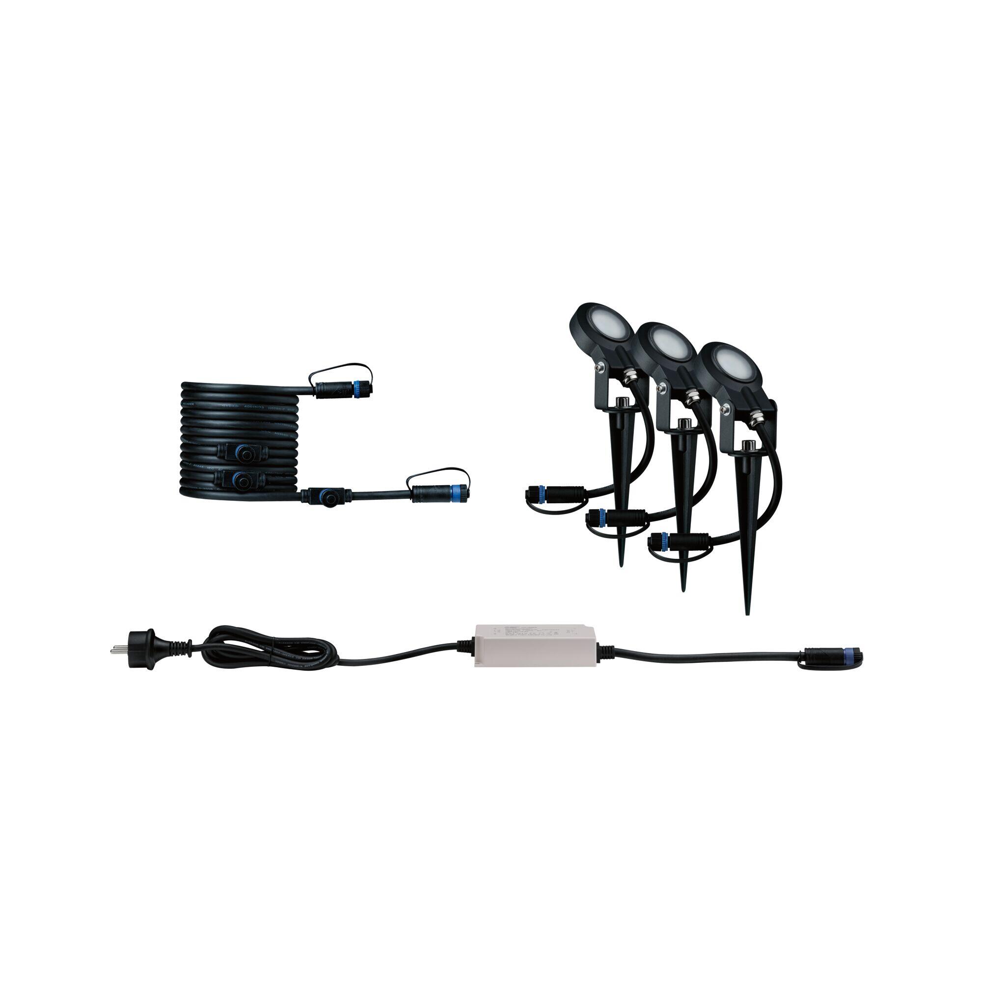 Kit 3 spots à piquer extérieur Sting Plug&Shine IP67 3000K 3x520lm, PAULMANN - 8