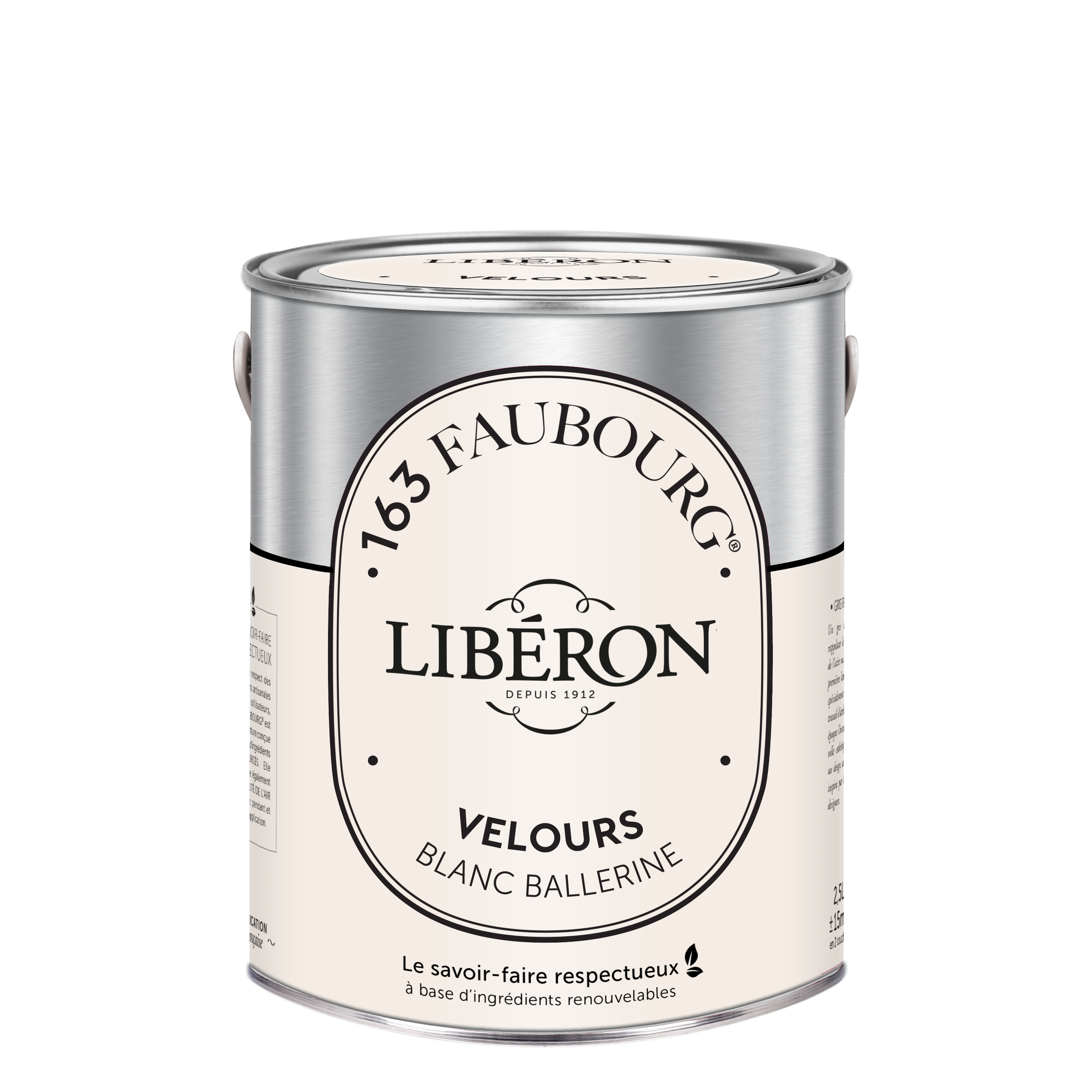 Peinture mur, boiserie blanc ballerine velours LIBÉRON 163 faubourg 2.5L - 4