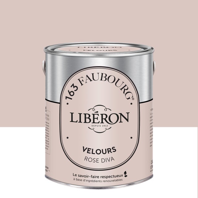 Peinture mur, boiserie rose diva velours LIBÉRON 163 faubourg 2.5L