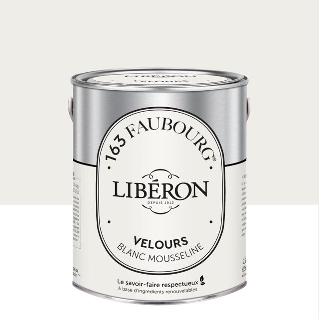 Peinture mur, boiserie blanc mousseline velours LIBÉRON 163 faubourg 2.5L