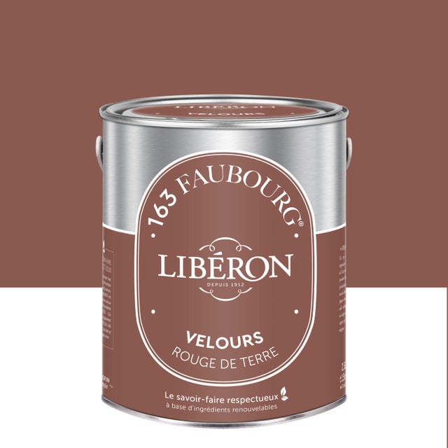 Peinture mur, boiserie rouge de terre velours LIBÉRON 163 faubourg 2.5L