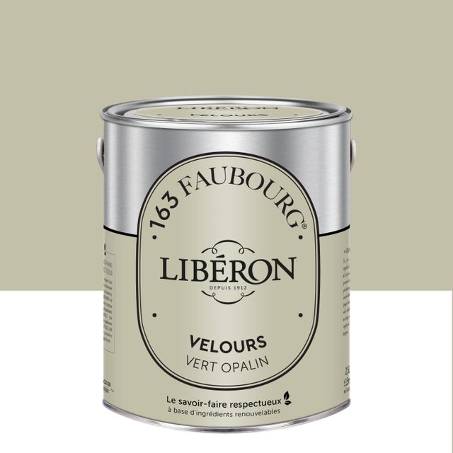 Peinture mur, boiserie vert opalin velours LIBÉRON 163 faubourg 2.5L