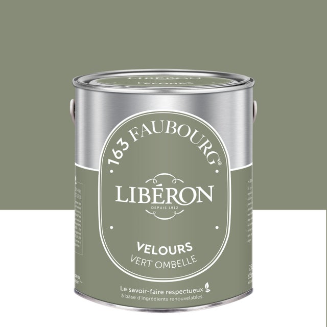 Peinture mur, boiserie vert ombelle velours LIBÉRON 163 faubourg 2.5L