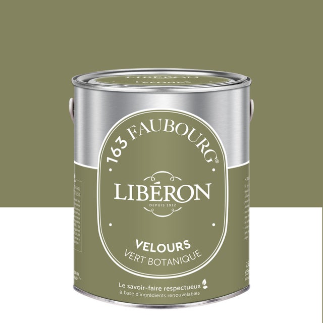 Peinture mur, boiserie vert botanique velours LIBÉRON 163 faubourg 2.5L