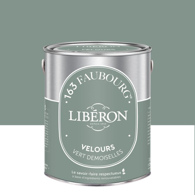 Peinture mur, boiserie vert demoiselles velours LIBÉRON 163 faubourg 2.5L