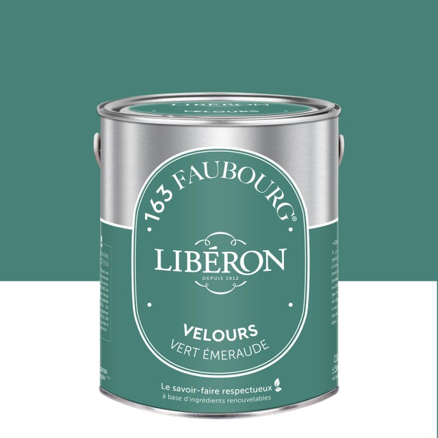 Peinture mur, boiserie vert emeraude velours LIBÉRON 163 faubourg 2.5L