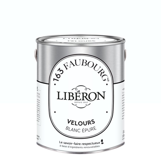 Peinture mur, boiserie blanc épure velours LIBÉRON 163 faubourg 2.5L